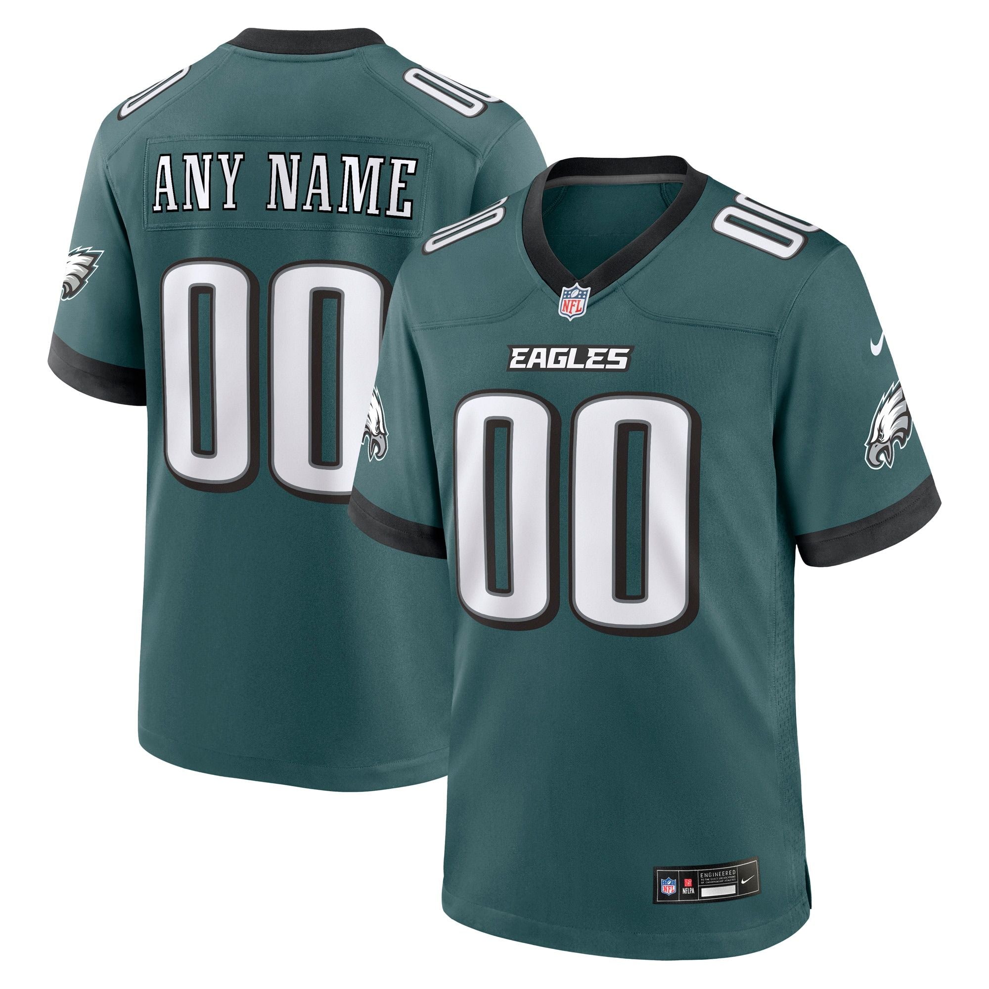 Men's Philadelphia Eagles Nike Midnight Green Team Custom Game Jersey