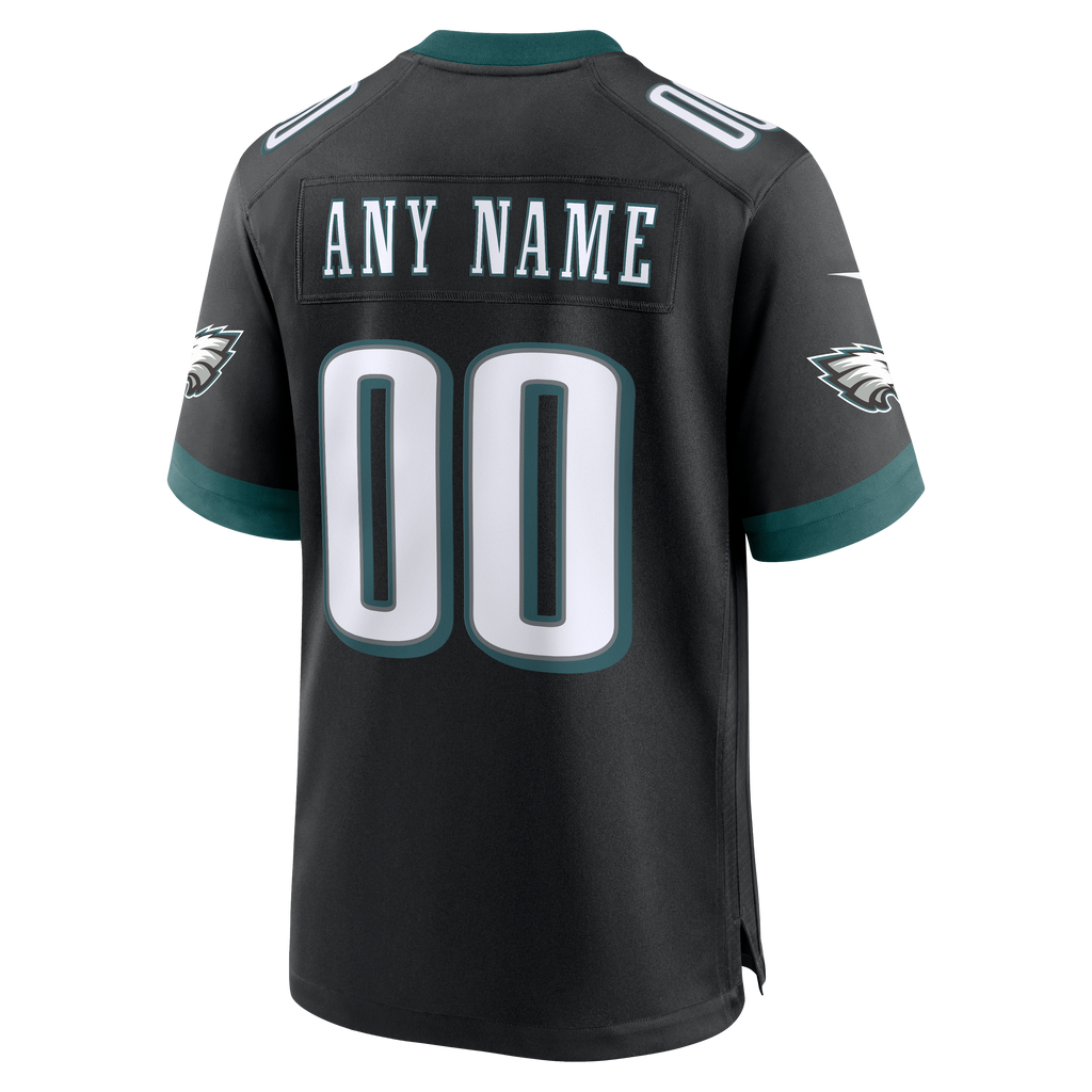 Men's Philadelphia Eagles Nike Black Alternate Custom Game Jersey
