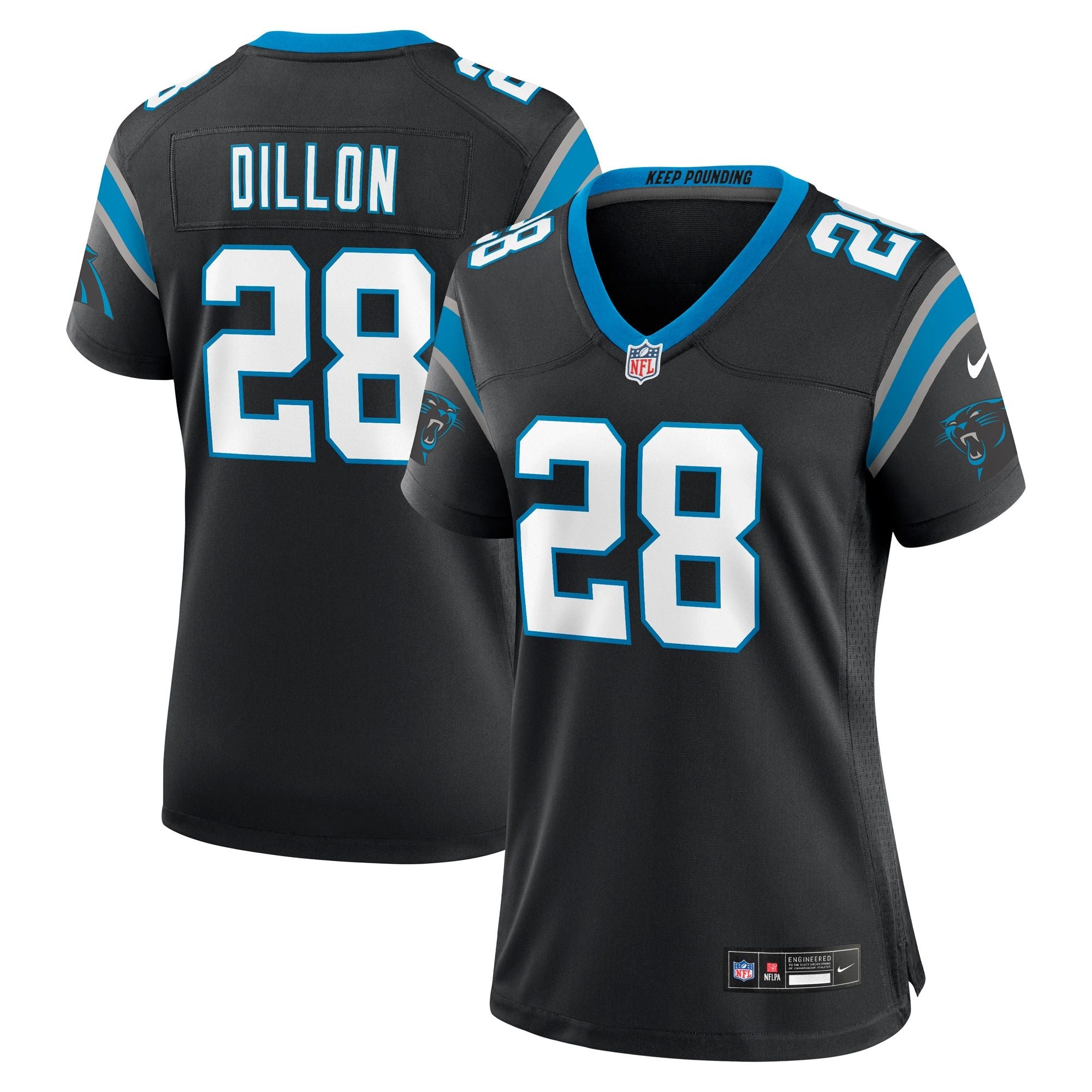 Women's Carolina Panthers Aj Dillon Nike Black Team Game Jersey