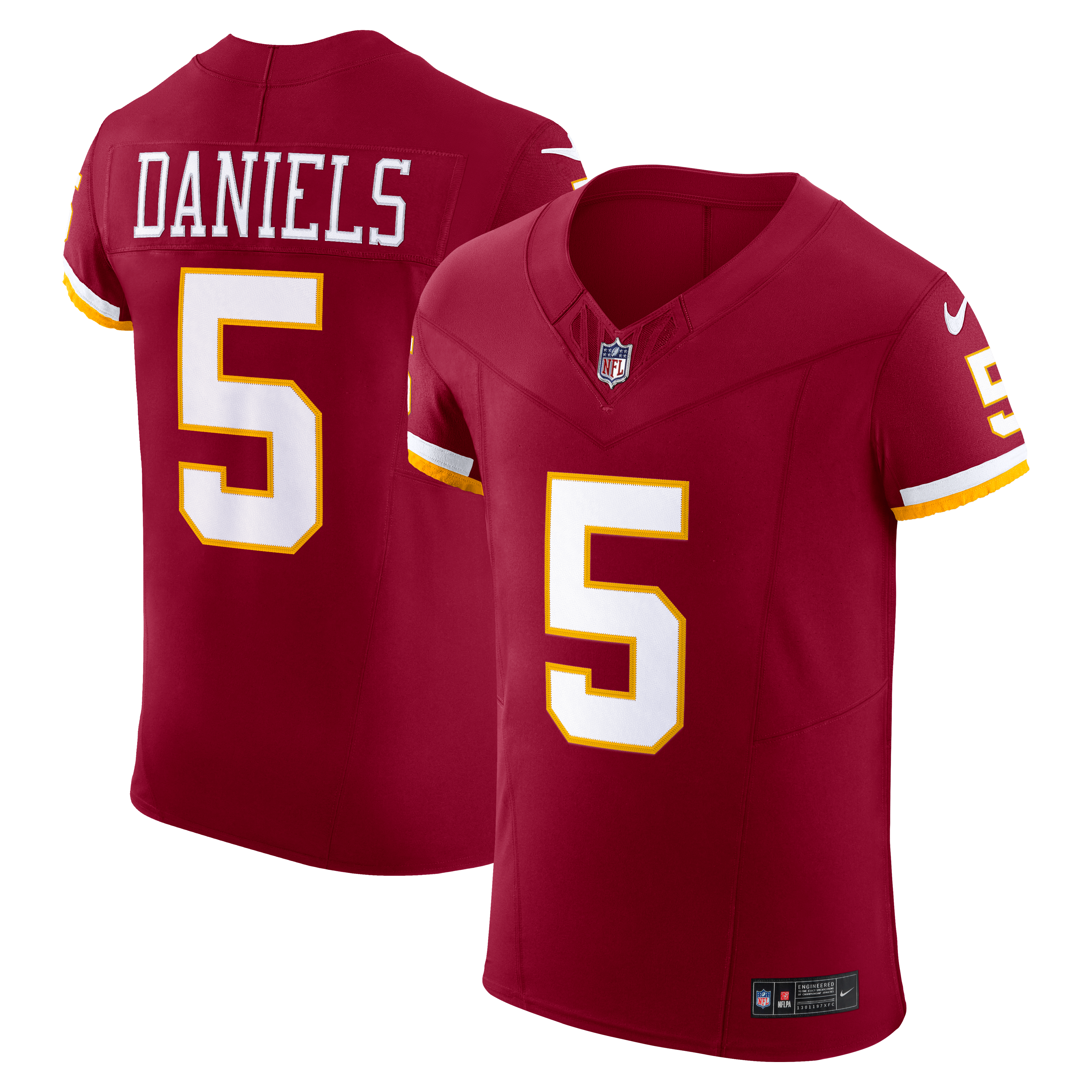 Men's Washington Commanders Jayden Daniels Nike Burgundy Team Vapor Fuse Elite Jersey