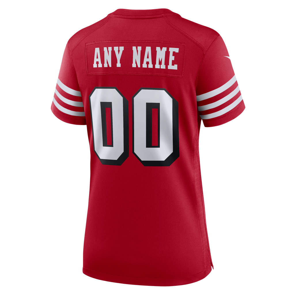 Women's San Francisco 49Ers Nike Scarlet 80Th Anniversary Alternate Custom Game Jersey