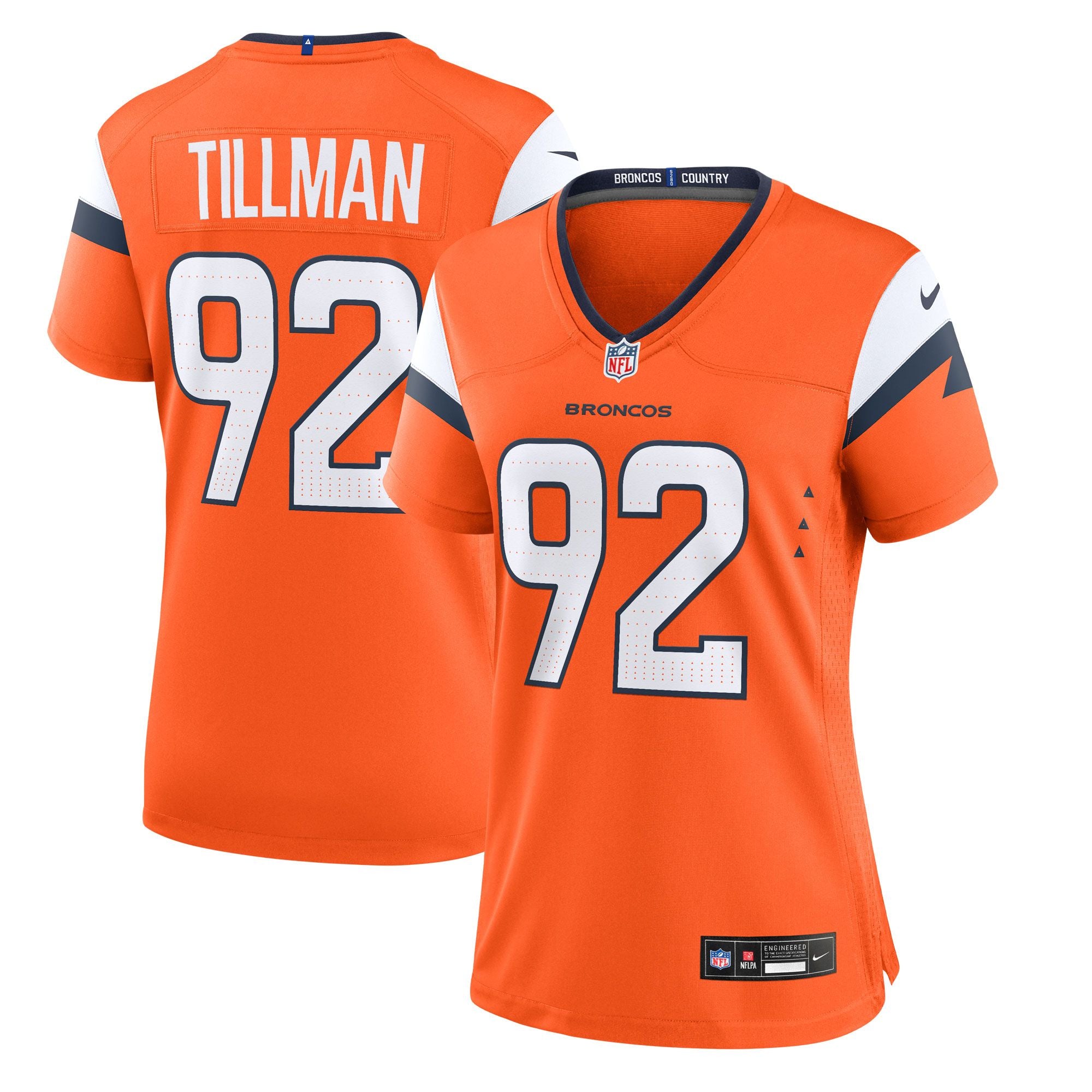 Women's Denver Broncos Dondrea Tillman Nike Orange Team Game Jersey