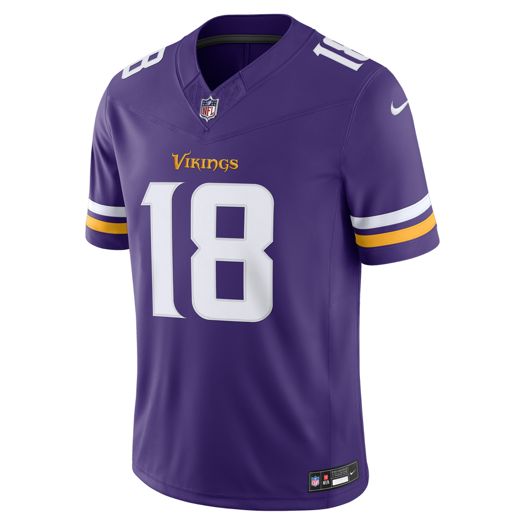 Men's Minnesota Vikings Justin Jefferson Nike Purple Team Vapor Fuse Stitched Limited Jersey