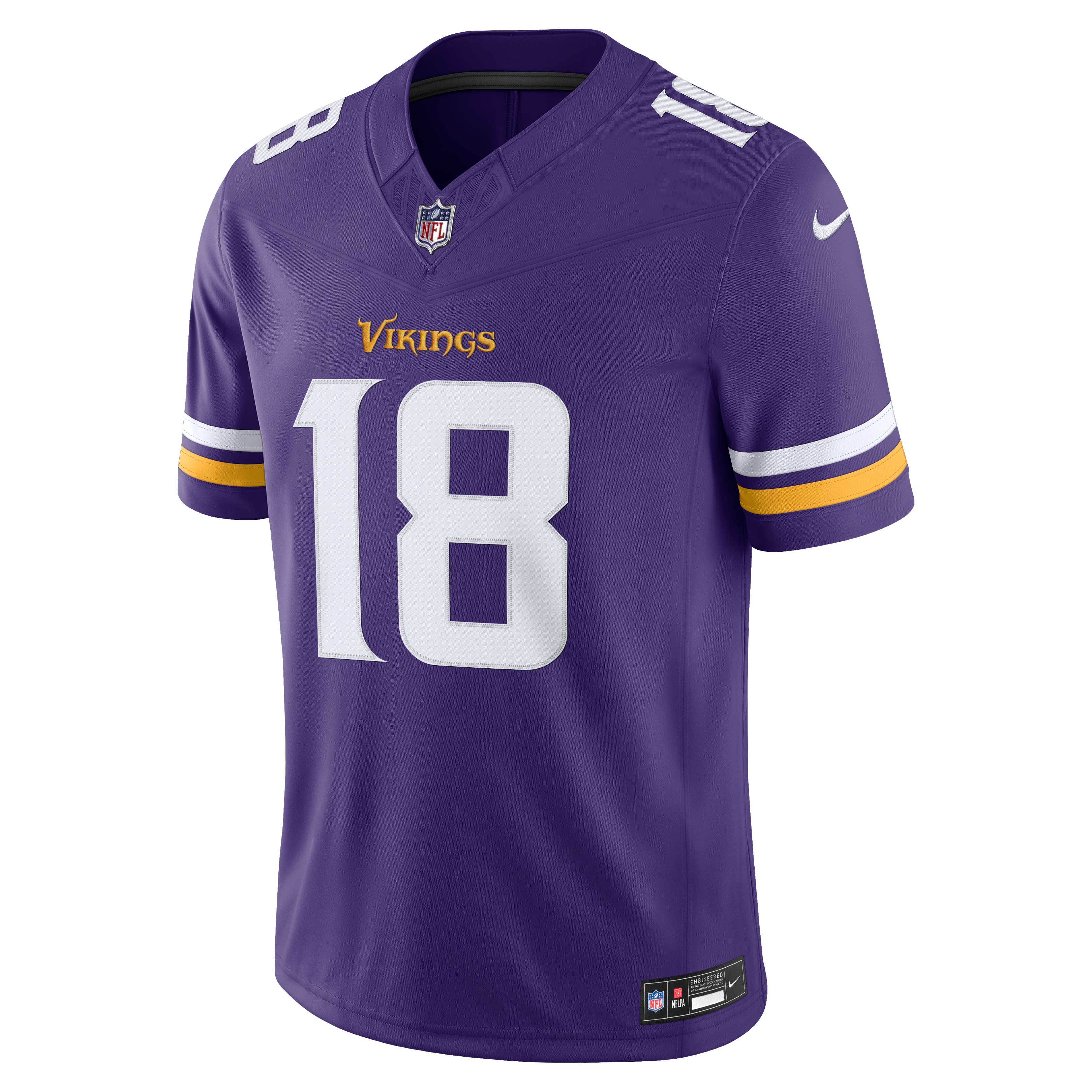 Men's Minnesota Vikings Justin Jefferson Nike Purple Team Vapor Fuse Stitched Limited Jersey