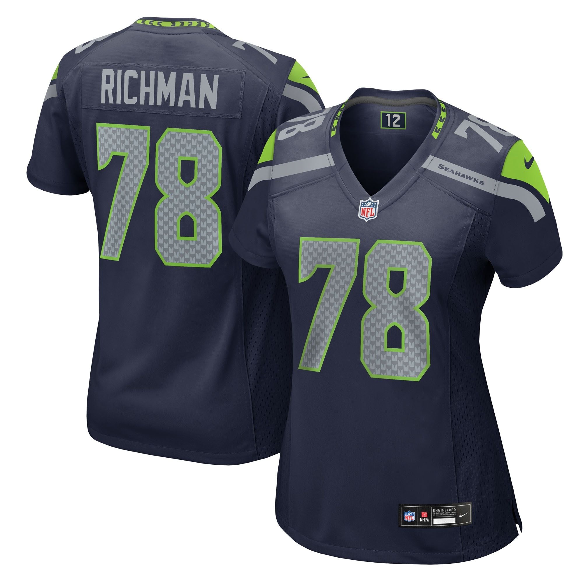 Women's Seattle Seahawks Mason Richman Nike College Navy Team Game Jersey
