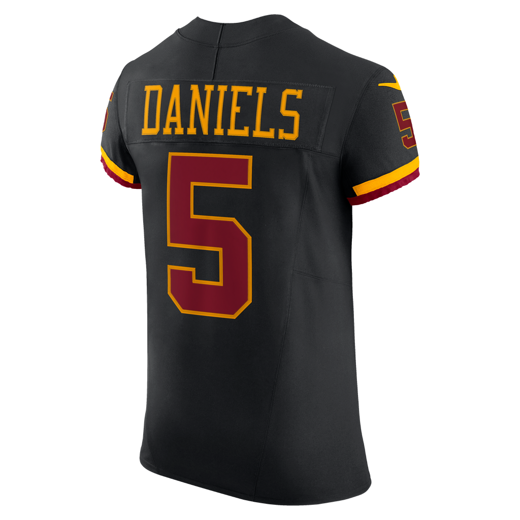 Men's Washington Commanders Jayden Daniels Nike Black Alternate Vapor Fuse Elite Jersey
