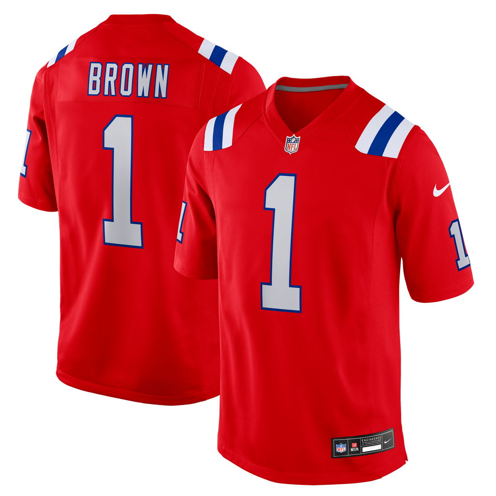 Men's New England Patriots Aj Brown Nike Red Game Jersey