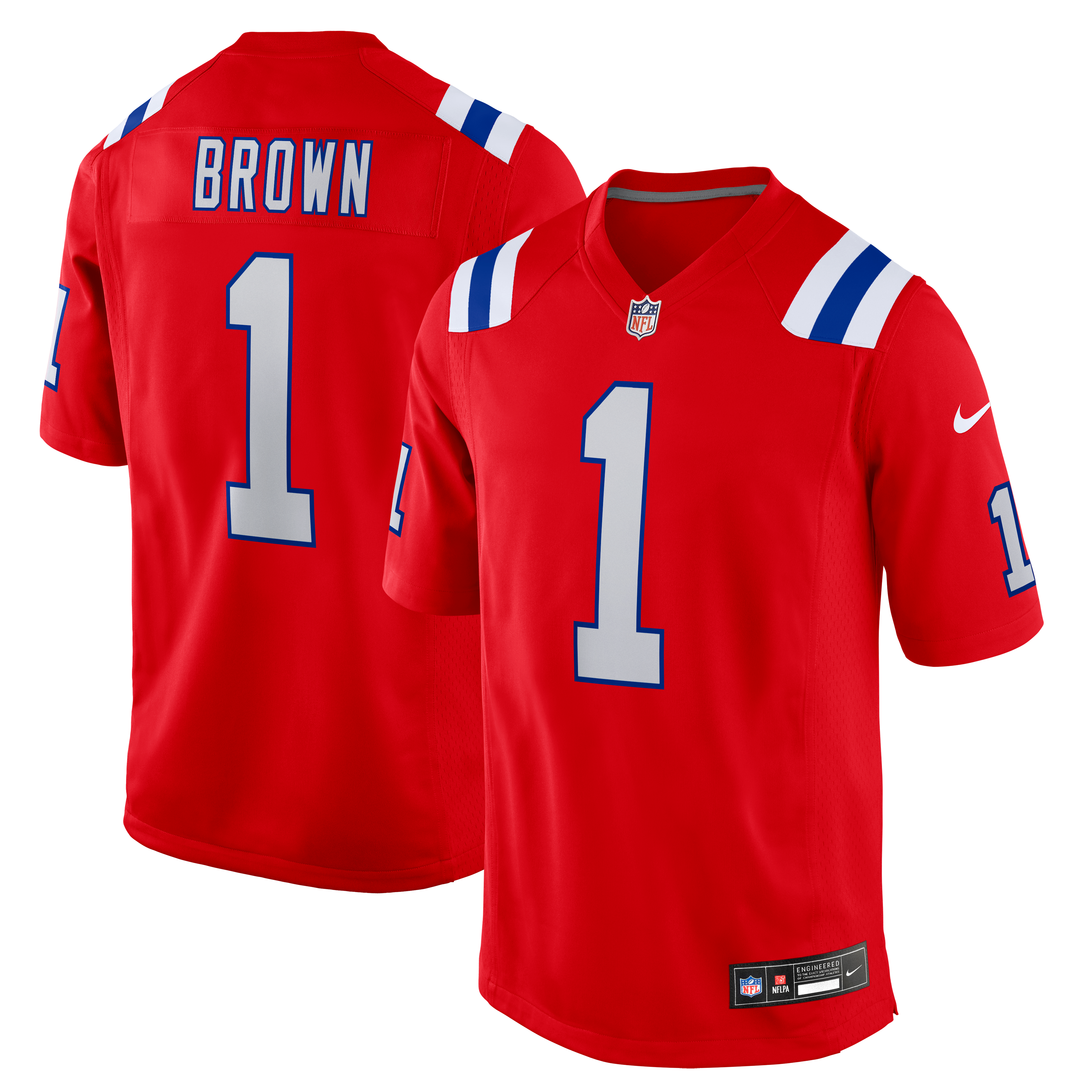 Men's New England Patriots Aj Brown Nike Red Game Jersey