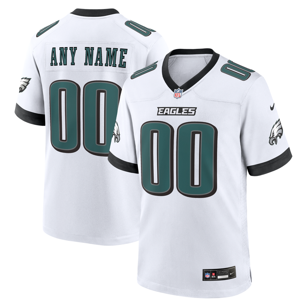 Men's Philadelphia Eagles Nike White White Custom Game Jersey