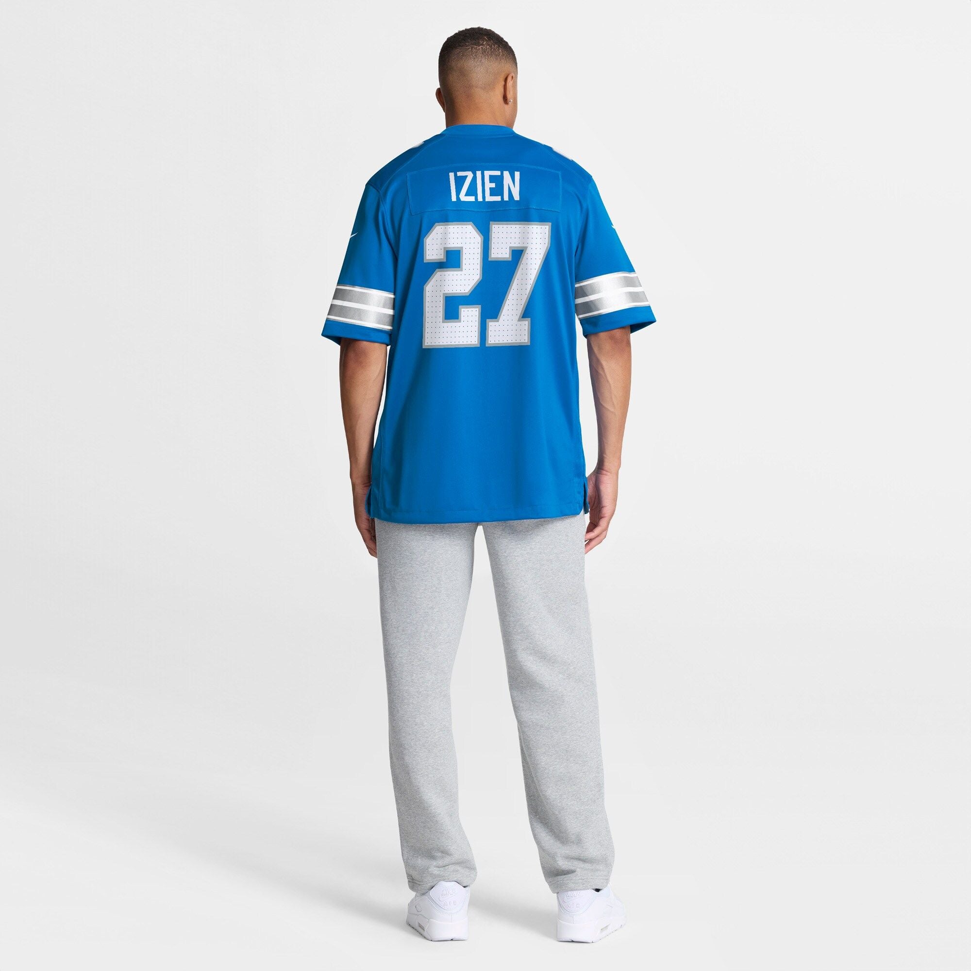 Men's Detroit Lions Christian Izien Nike Blue Team Game Jersey