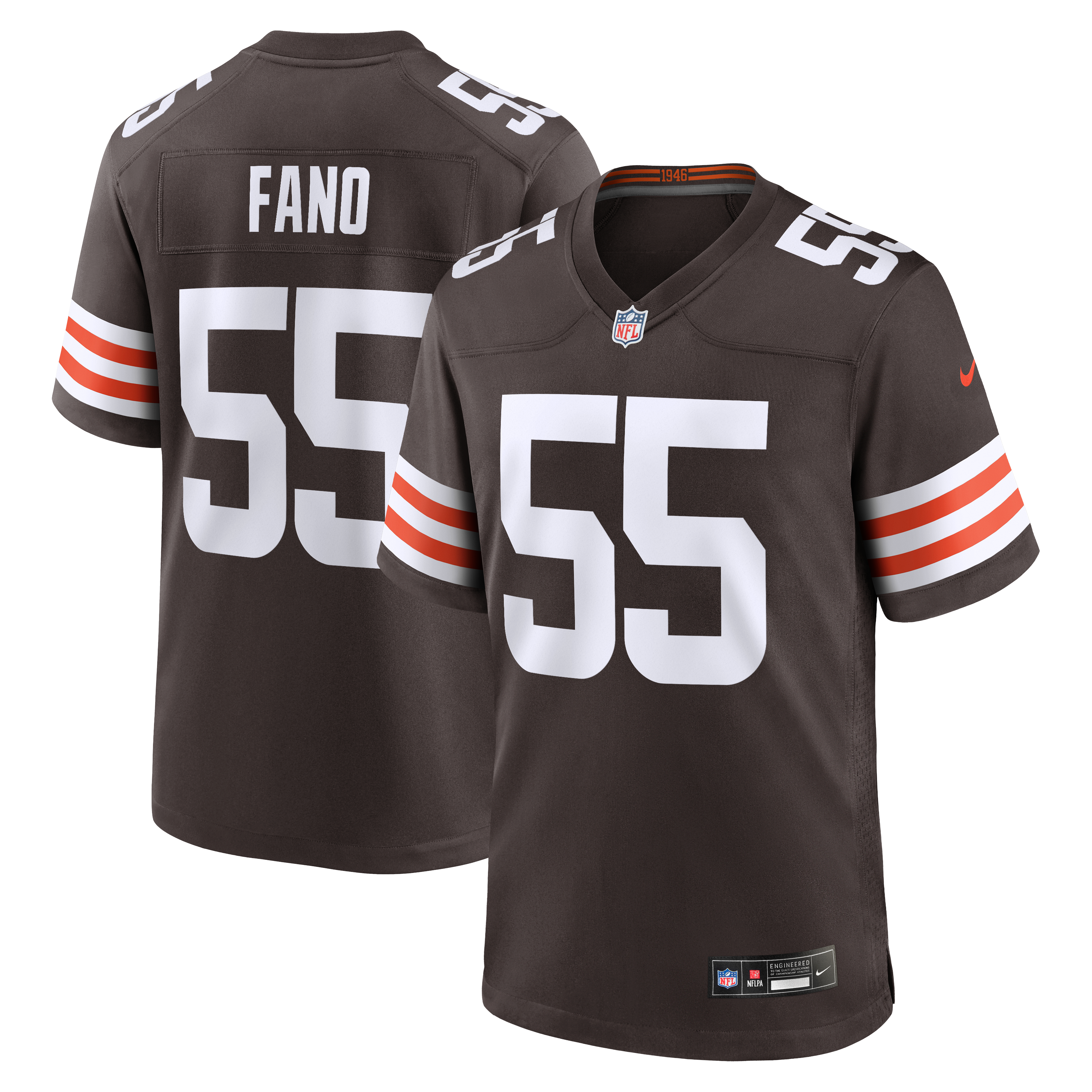 Men's Cleveland Browns Spencer Fano Nike Brown 2026 Nfl Draft First Round Pick No 9 Team Game Jersey