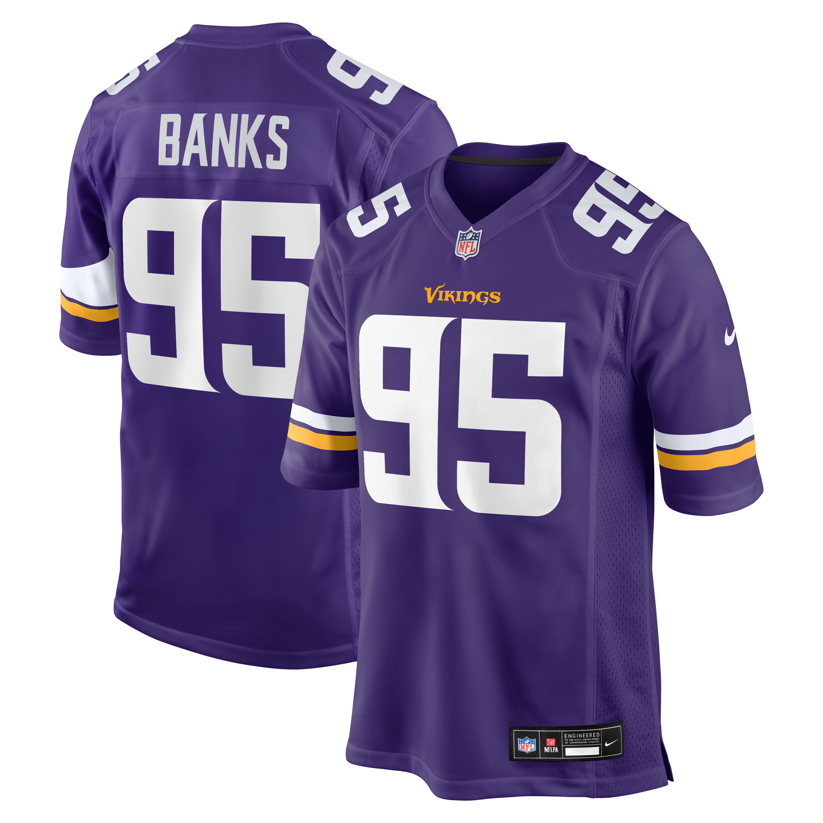 Men's Minnesota Vikings Caleb Banks Nike Purple 2026 Nfl Draft First Round Pick No 18 Team Game Jersey