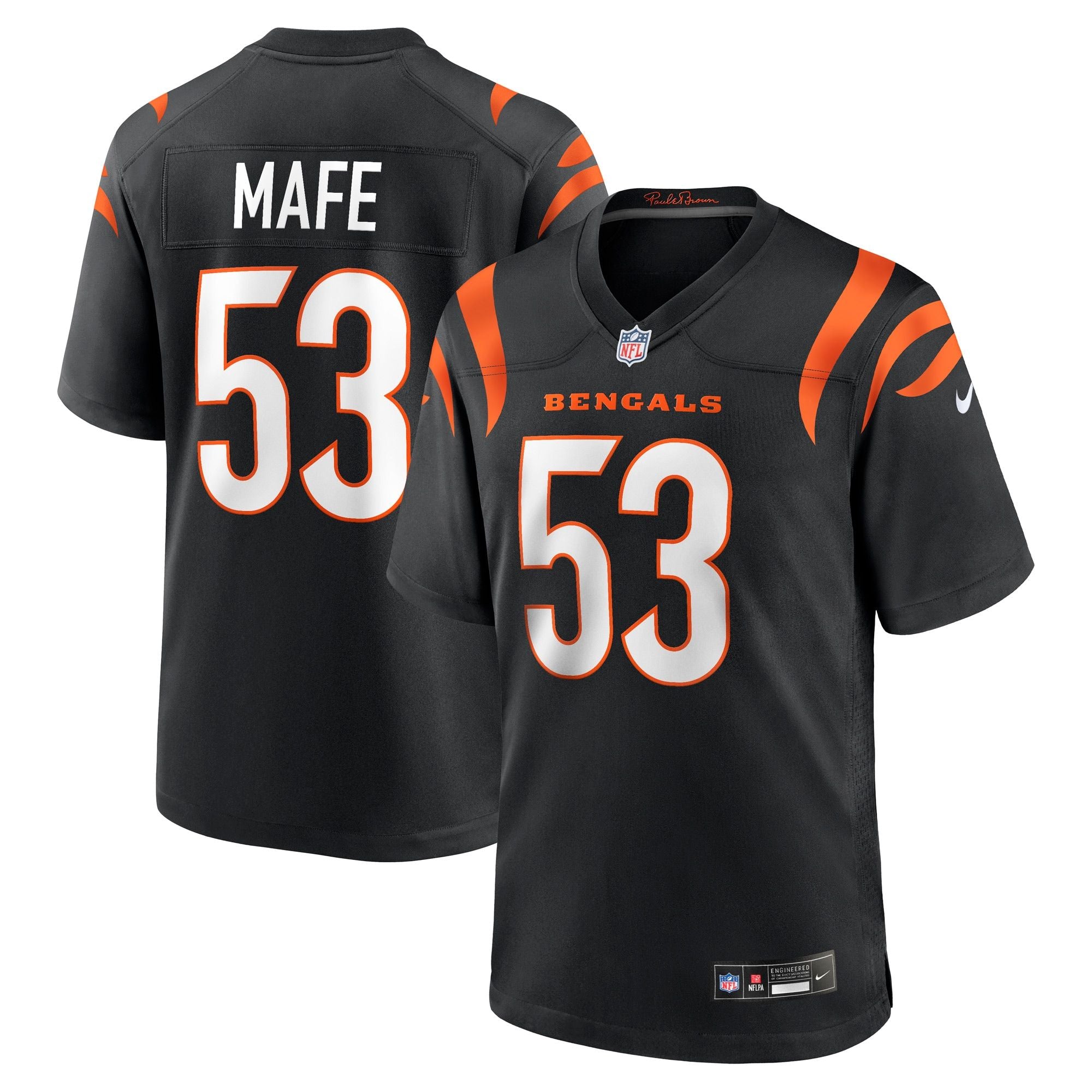 Men's Cincinnati Bengals Boye Mafe Nike Black Team Game Jersey