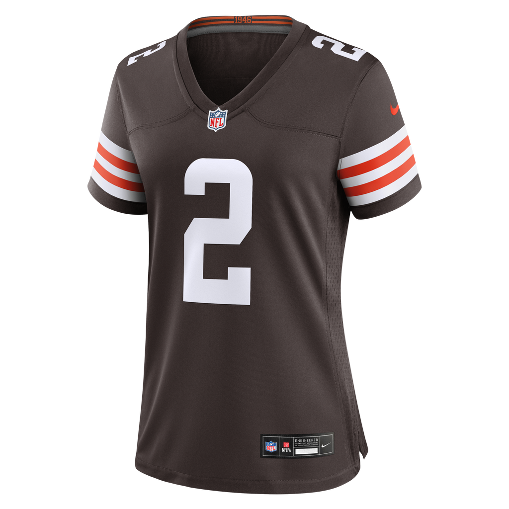 Women's Cleveland Browns Shedeur Sanders Nike Brown Team Game Jersey