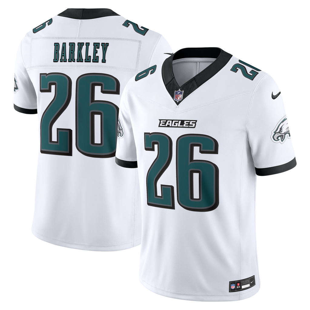 Men's Philadelphia Eagles Saquon Barkley Nike White Vapor Fuse Stitched Limited Jersey