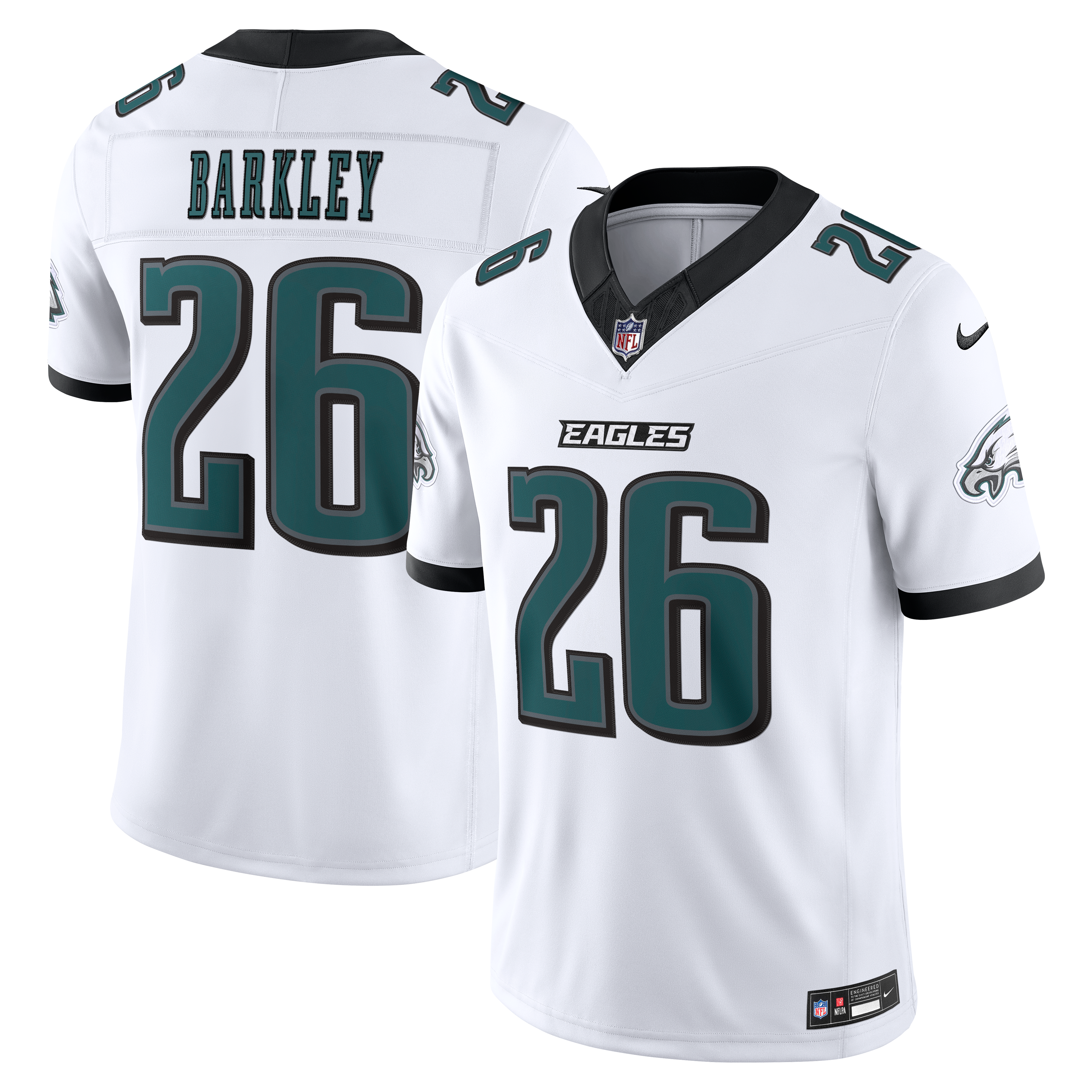 Men's Philadelphia Eagles Saquon Barkley Nike White Vapor Fuse Stitched Limited Jersey