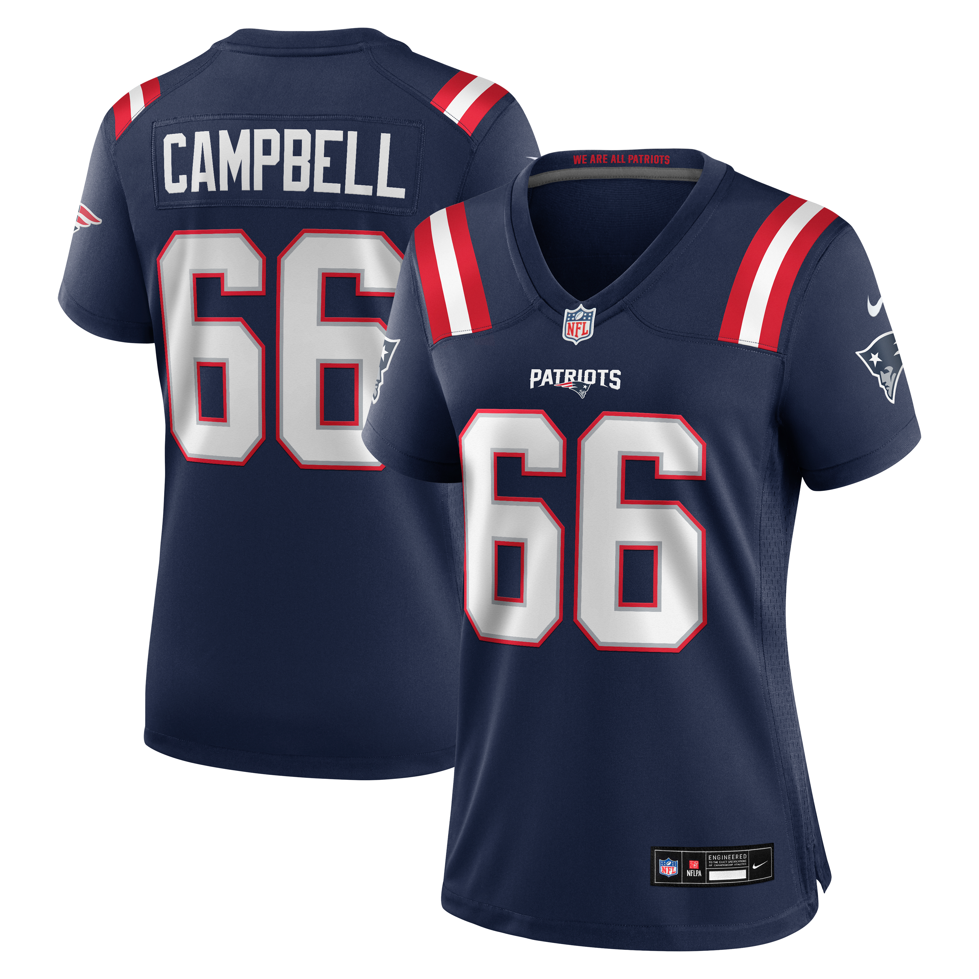 Women's New England Patriots Will Campbell Nike Navy Team Game Jersey