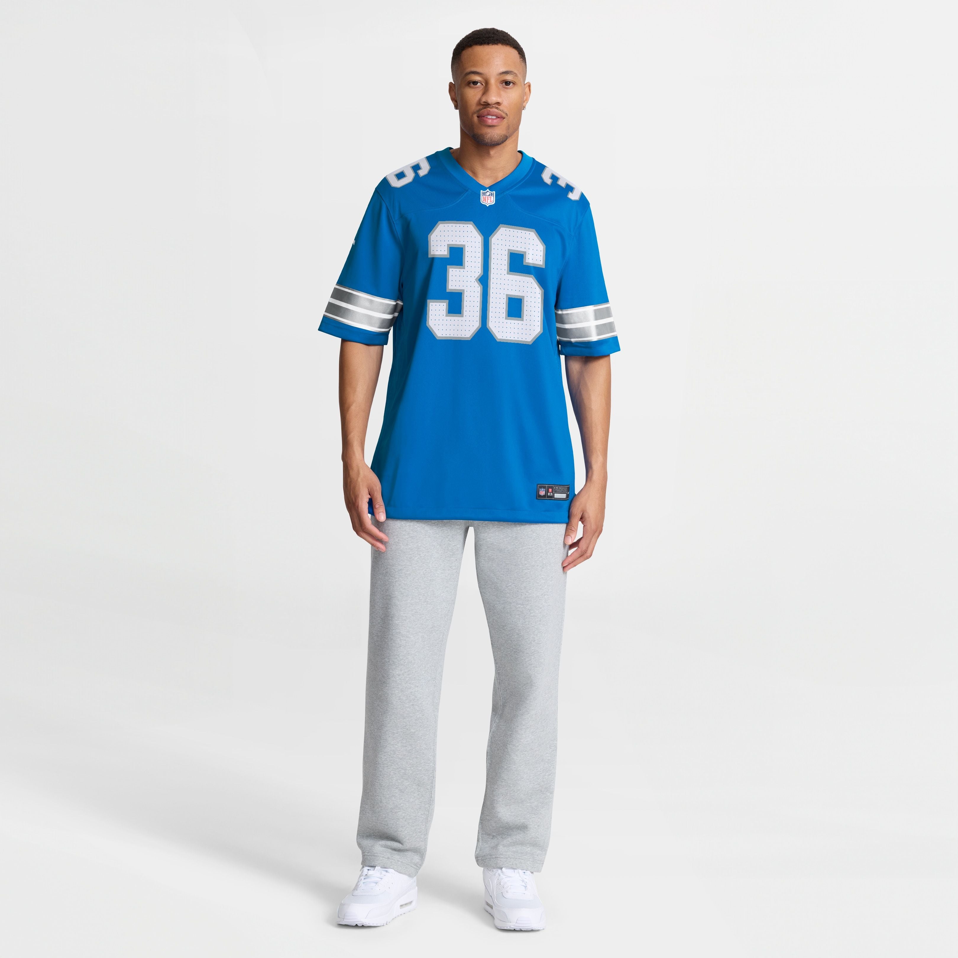 Men's Detroit Lions Chuck Clark Nike Blue Team Game Jersey