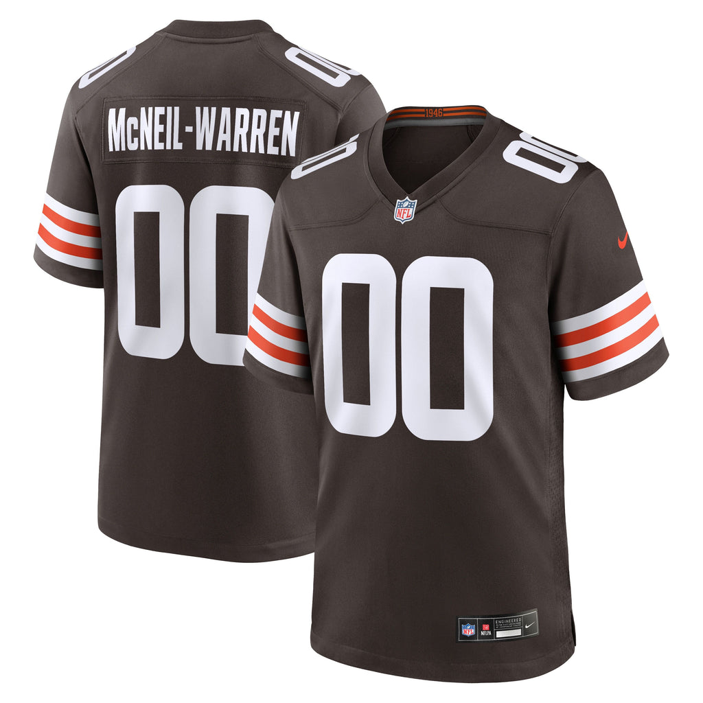 Men's Cleveland Browns Emmanuel Mcneil Warren Nike Brown Game Jersey