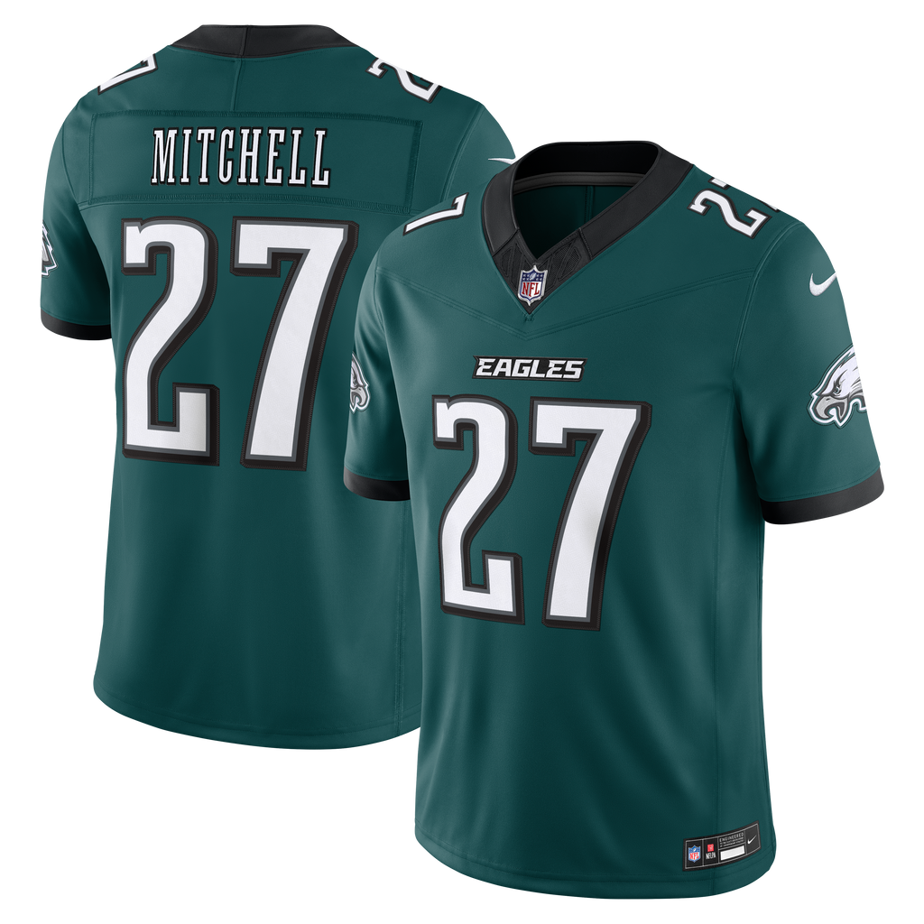 Men's Philadelphia Eagles Quinyon Mitchell Nike Midnight Green Team Vapor Fuse Stitched Limited Jersey