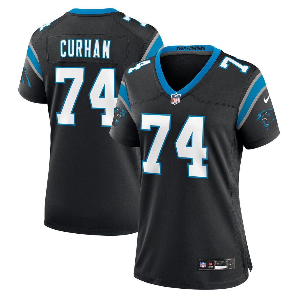 Women's Carolina Panthers Jake Curhan Nike Black Team Game Jersey