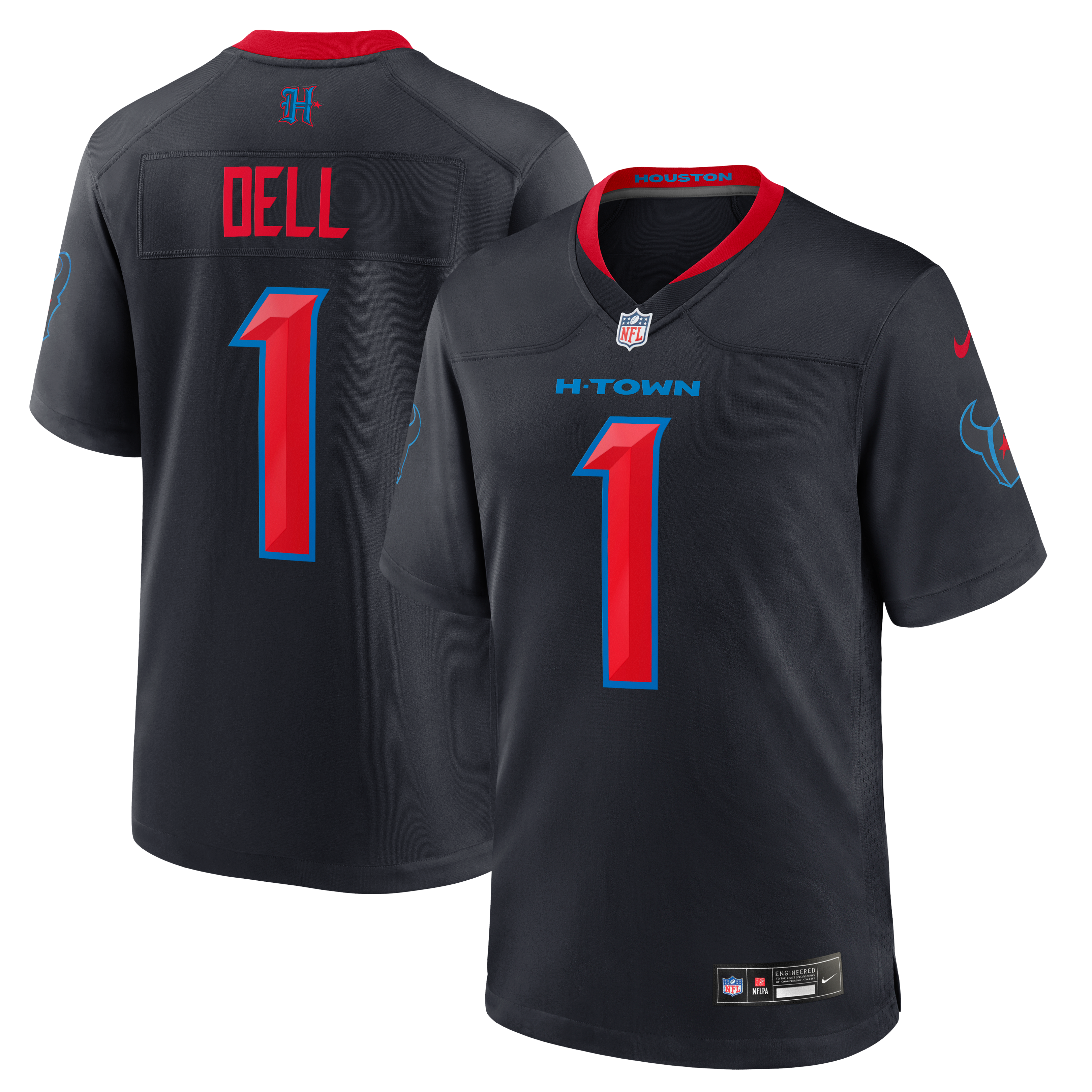 Men's Houston Texans Tank Dell Nike Navy Alternate Game Jersey