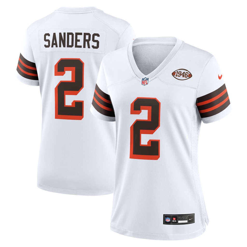 Women's Cleveland Browns Shedeur Sanders Nike White Alternate Game Jersey