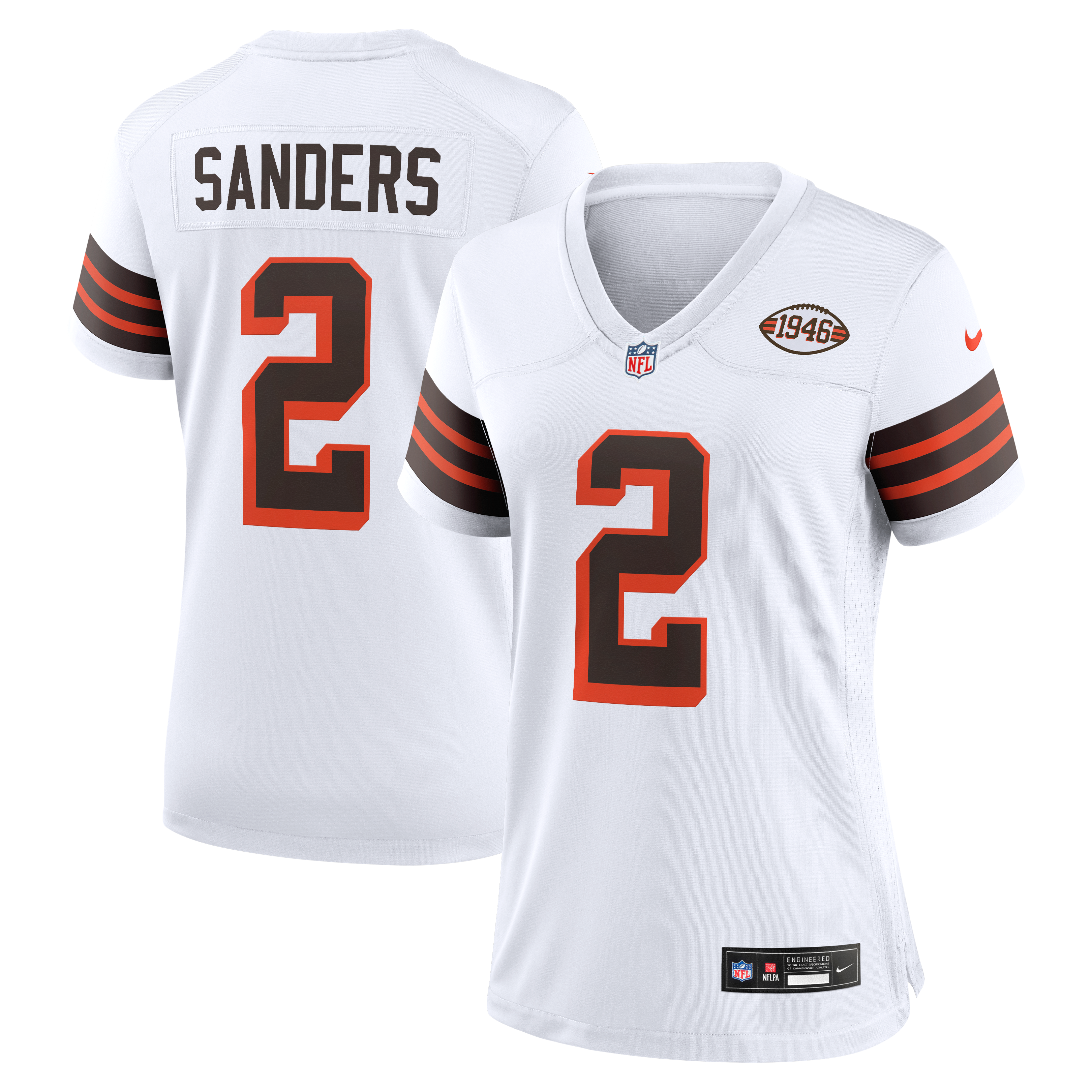 Women's Cleveland Browns Shedeur Sanders Nike White Alternate Game Jersey