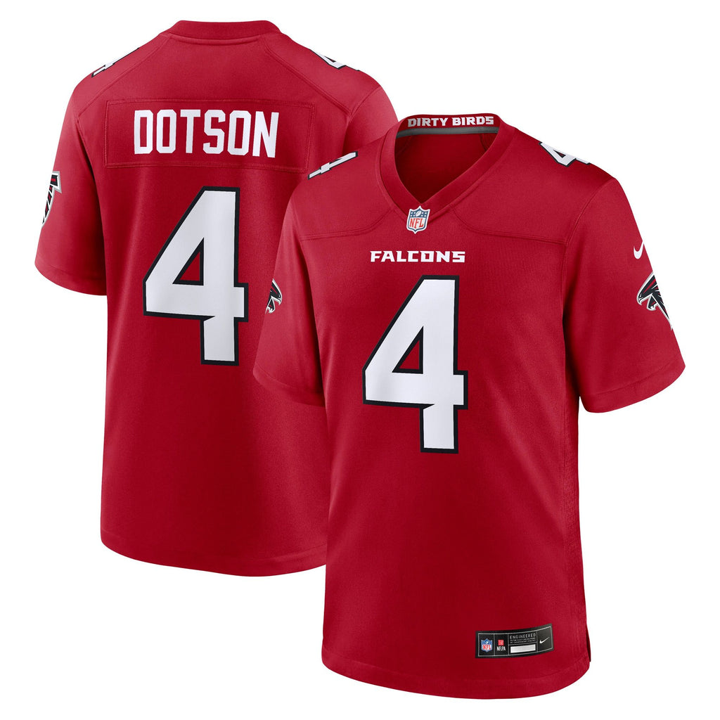 Men's Atlanta Falcons Jahan Dotson Nike Red Team Game Jersey