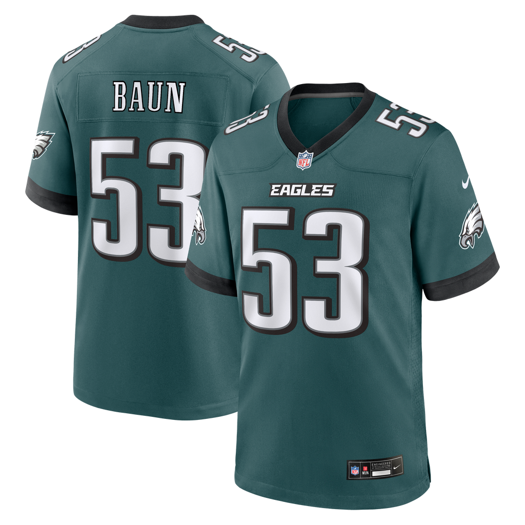 Men's Philadelphia Eagles Zack Baun Nike Midnight Green Team Game Jersey
