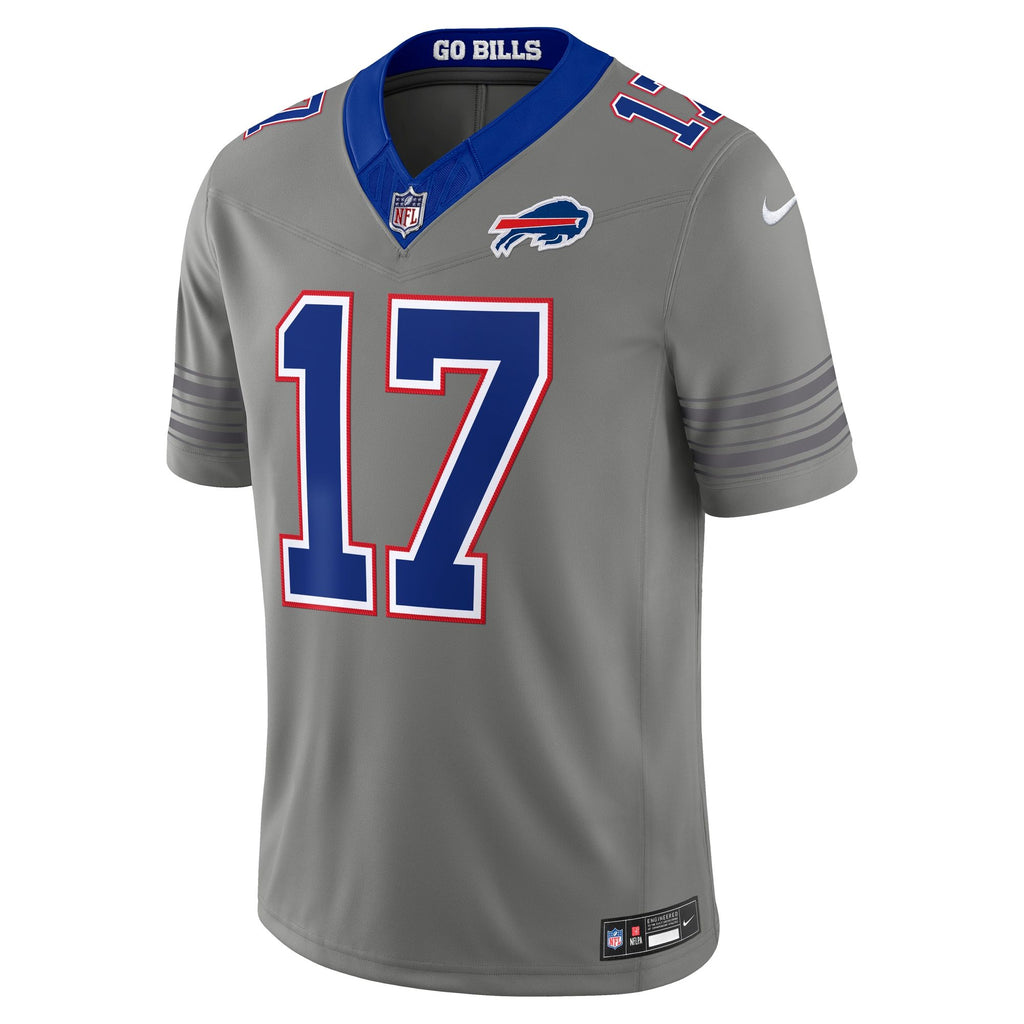 Men's Buffalo Bills Josh Allen Nike Gray Nickel City Vapor Fuse Stitched Limited Jersey
