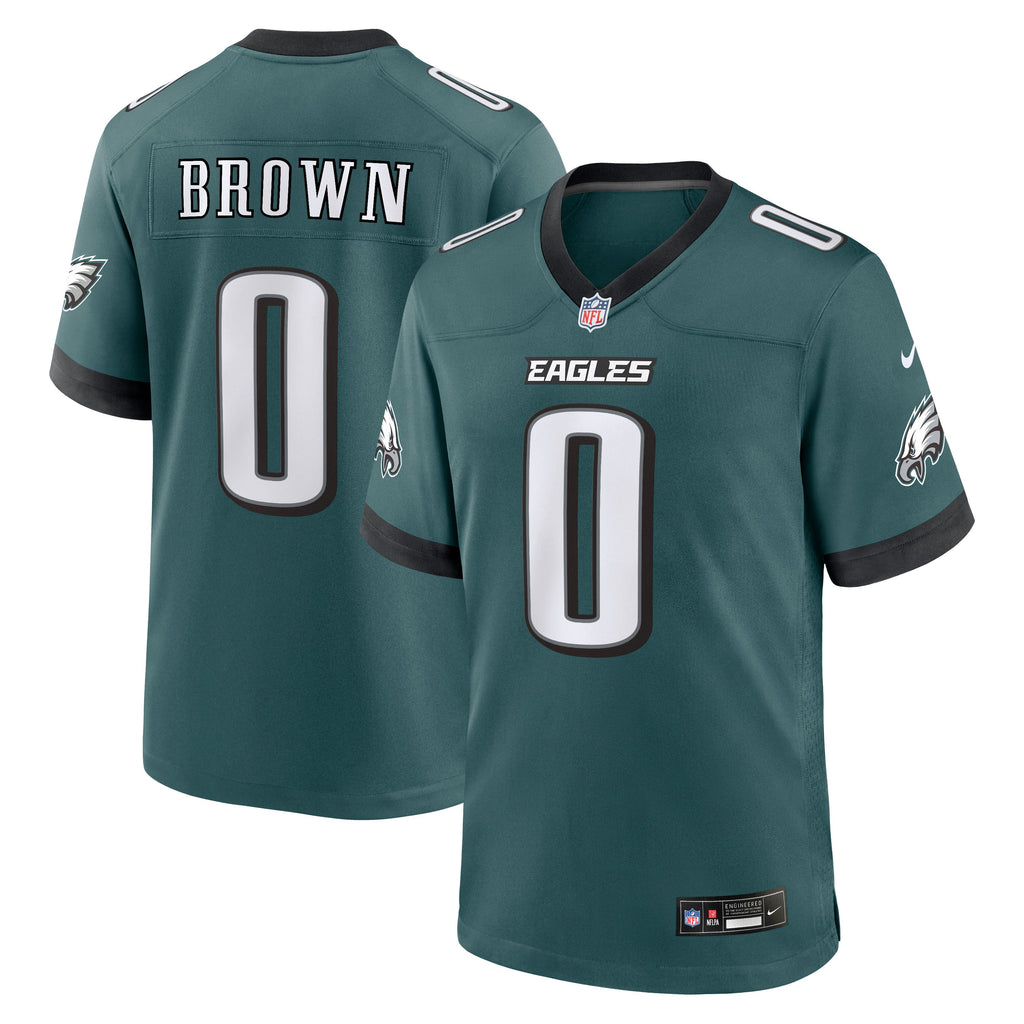 Men's Philadelphia Eagles Marquise Brown Nike Midnight Green Team Game Jersey