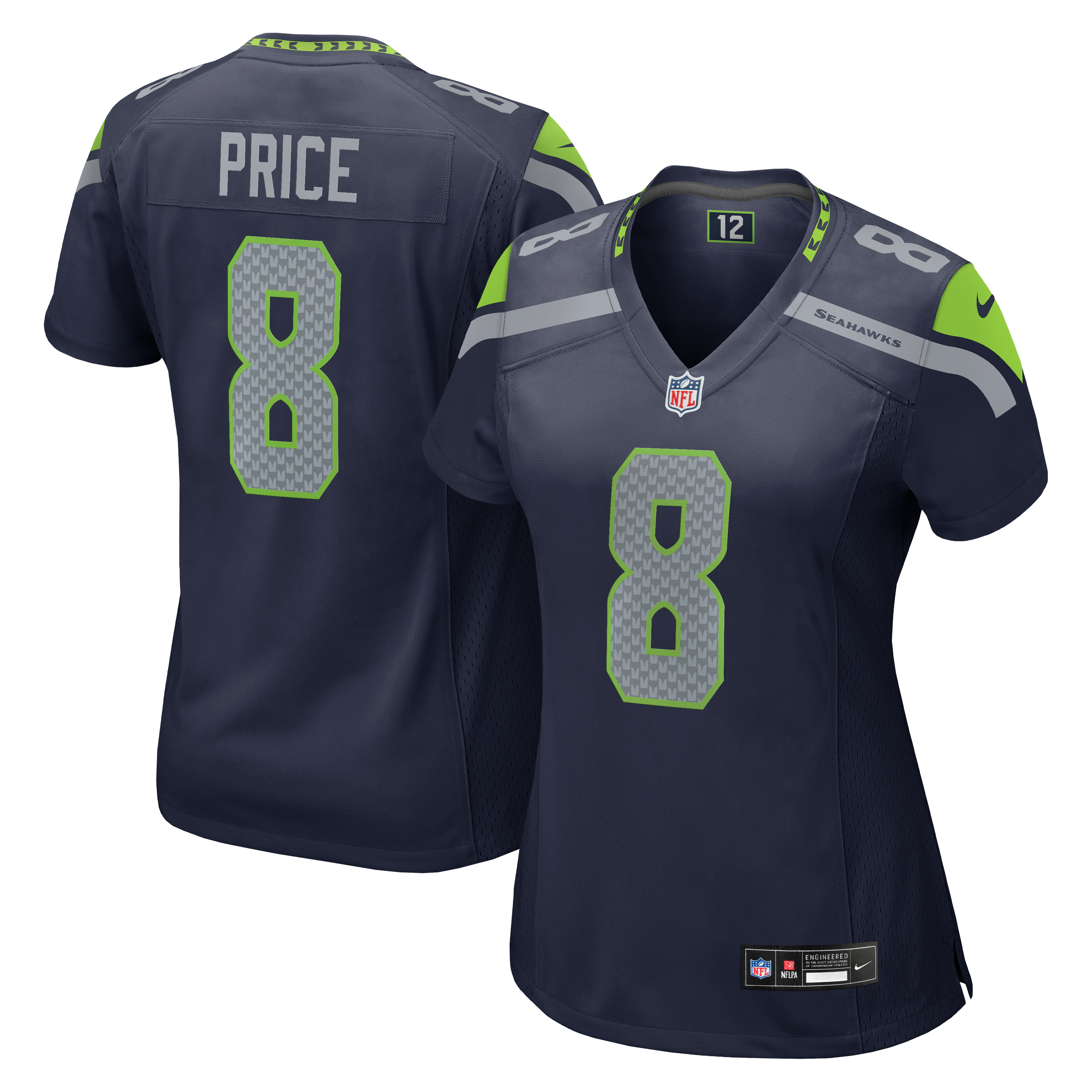 Women's Seattle Seahawks Jadarian Price Nike College Navy Team Game Jersey
