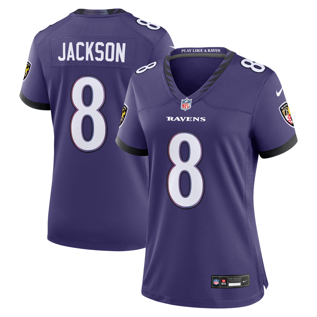 Women's Baltimore Ravens Lamar Jackson Nike Purple Team Game Jersey