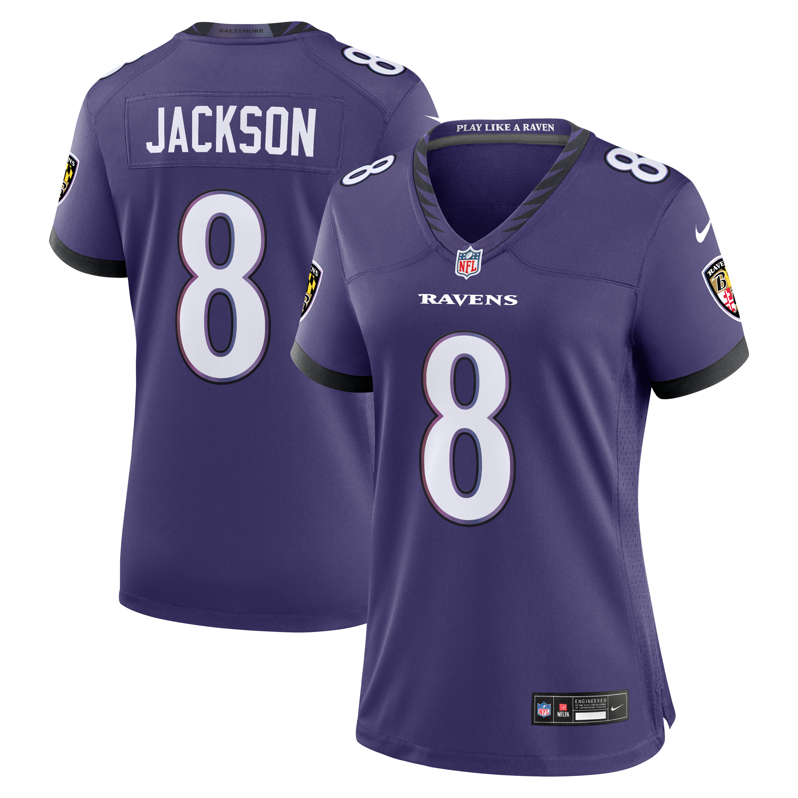 Women's Baltimore Ravens Lamar Jackson Nike Purple Team Game Jersey