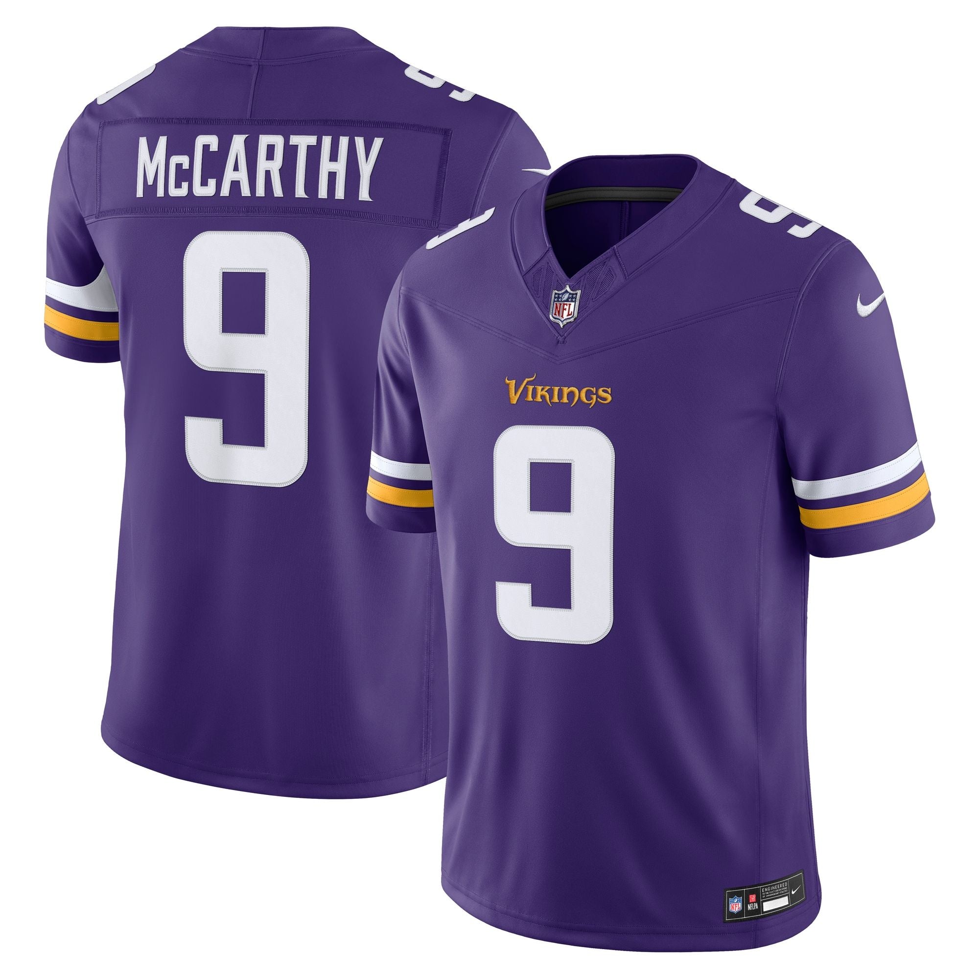 Men's Minnesota Vikings Jj Mccarthy Nike Purple Team Vapor Fuse Stitched Limited Jersey