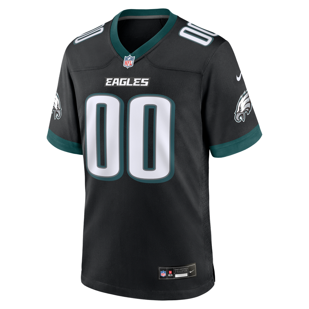 Men's Philadelphia Eagles Nike Black Alternate Custom Game Jersey
