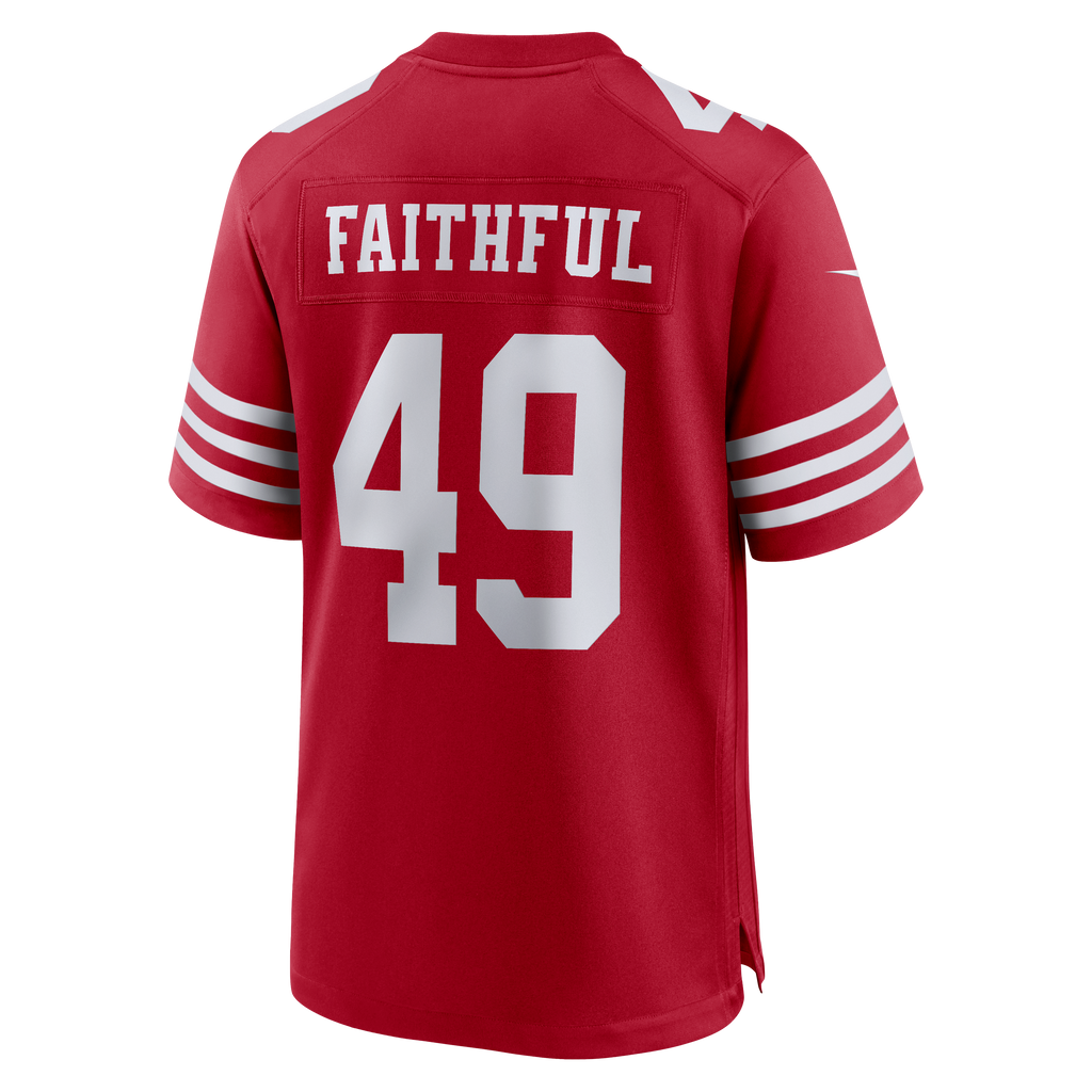 Men's San Francisco 49Ers The Faithful Nike Scarlet 80Th Anniversary Game Jersey