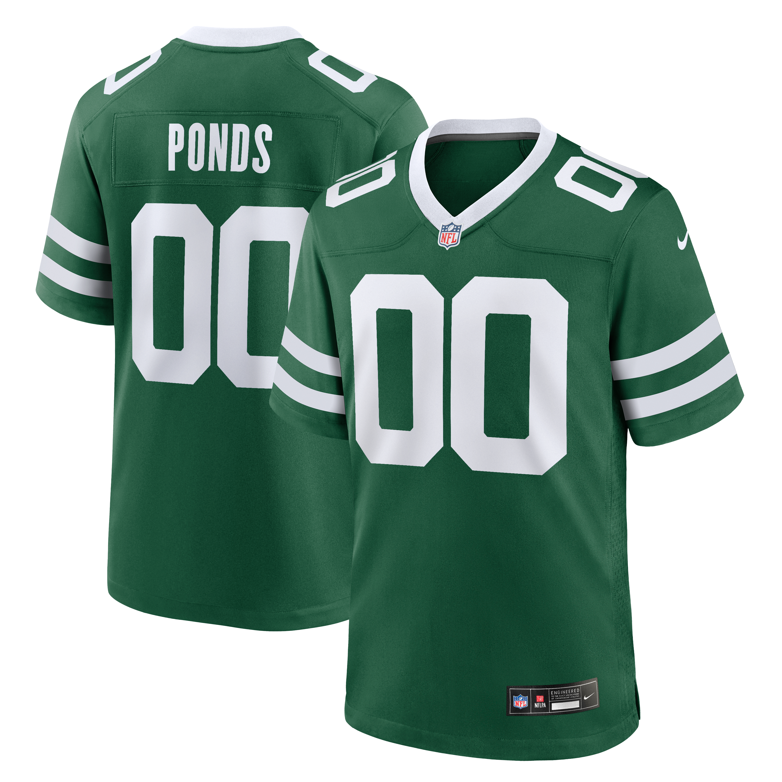 Men's New York Jets Dangelo Ponds Nike Legacy Green Game Jersey