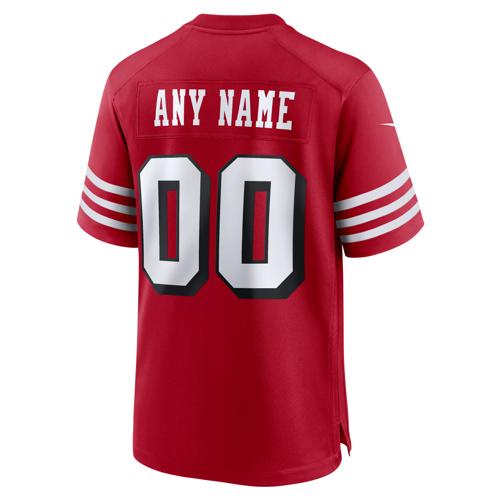 Men's San Francisco 49Ers Nike Scarlet 80Th Anniversary Alternate Custom Game Jersey