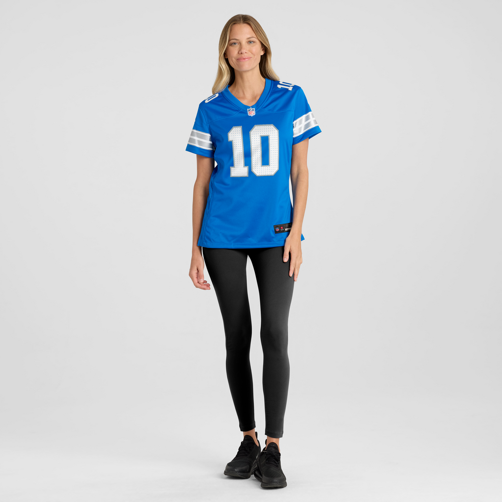 Women's Detroit Lions Isiah Pacheco Nike Blue Team Game Jersey