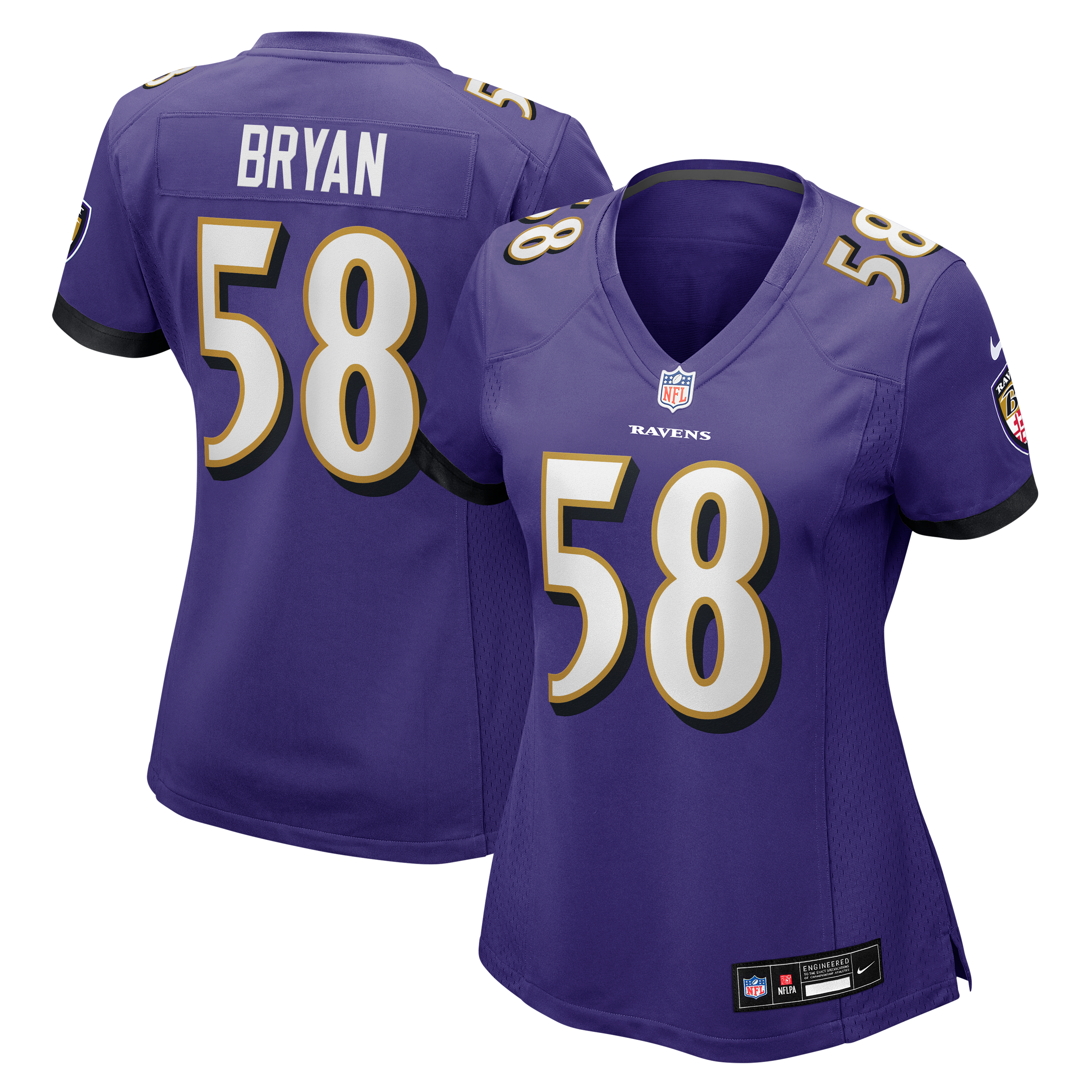 Women's Baltimore Ravens Taven Bryan Nike Purple Team Game Jersey
