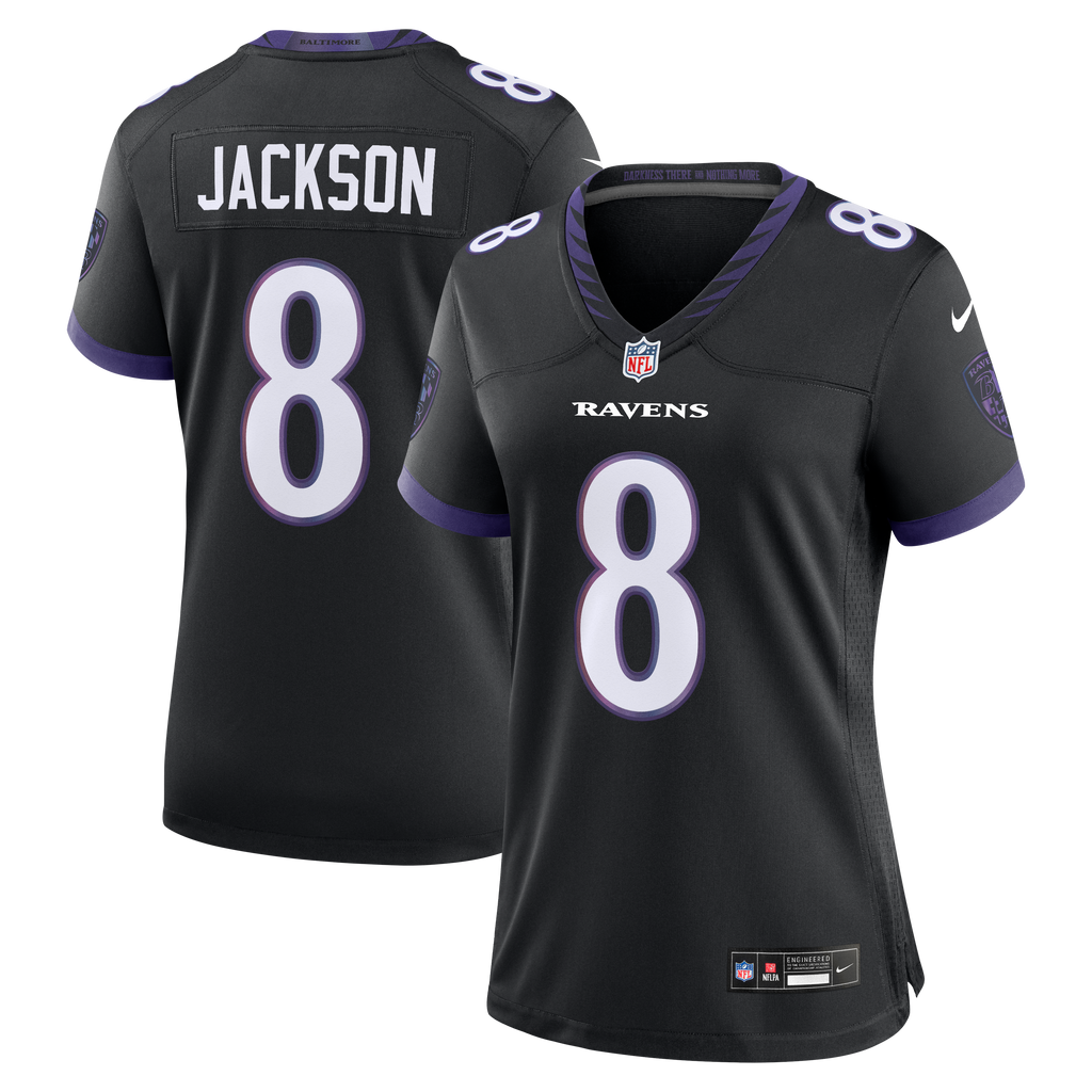 Women's Baltimore Ravens Lamar Jackson Nike Black Alternate Game Jersey