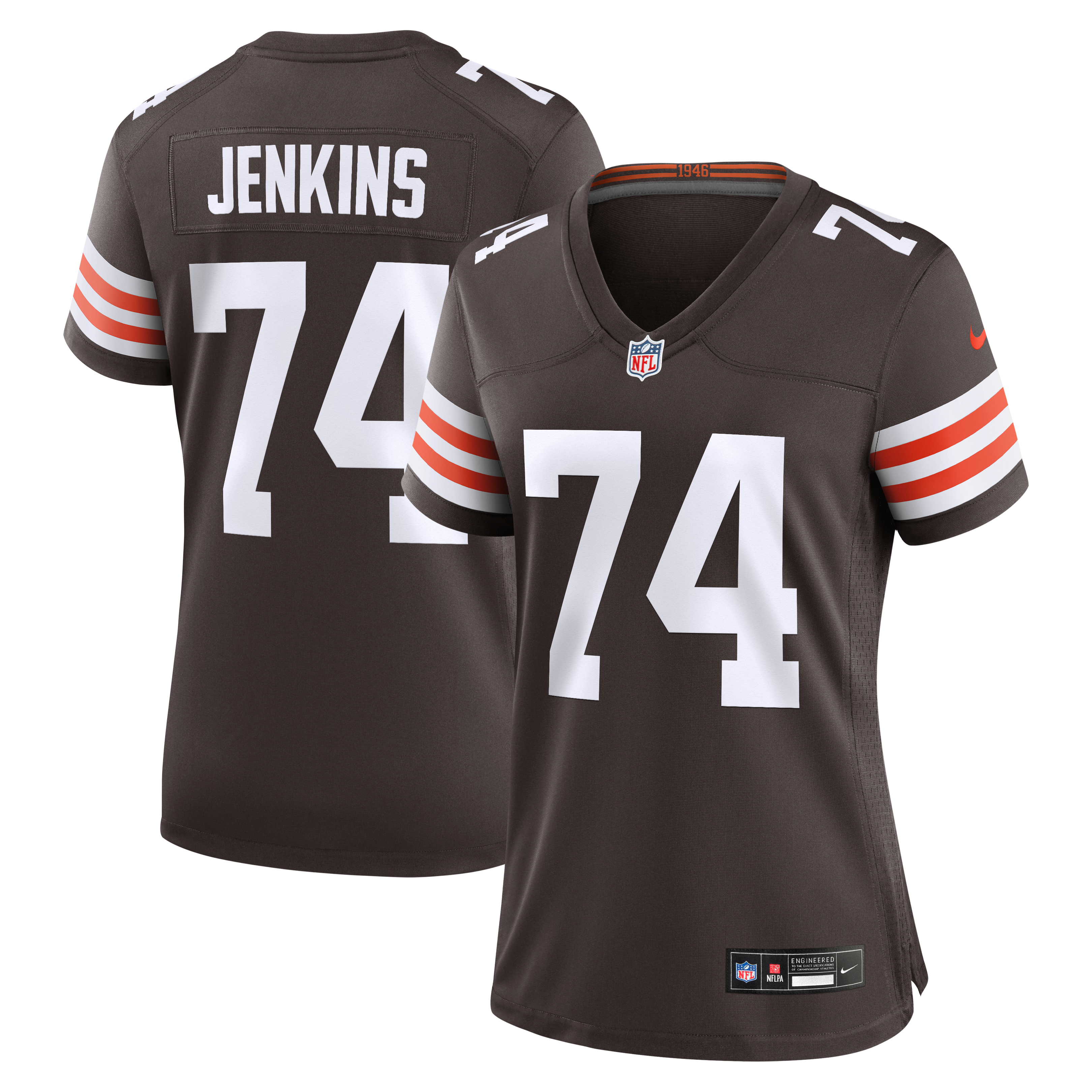 Women's Cleveland Browns Elgton Jenkins Nike Brown Team Game Jersey