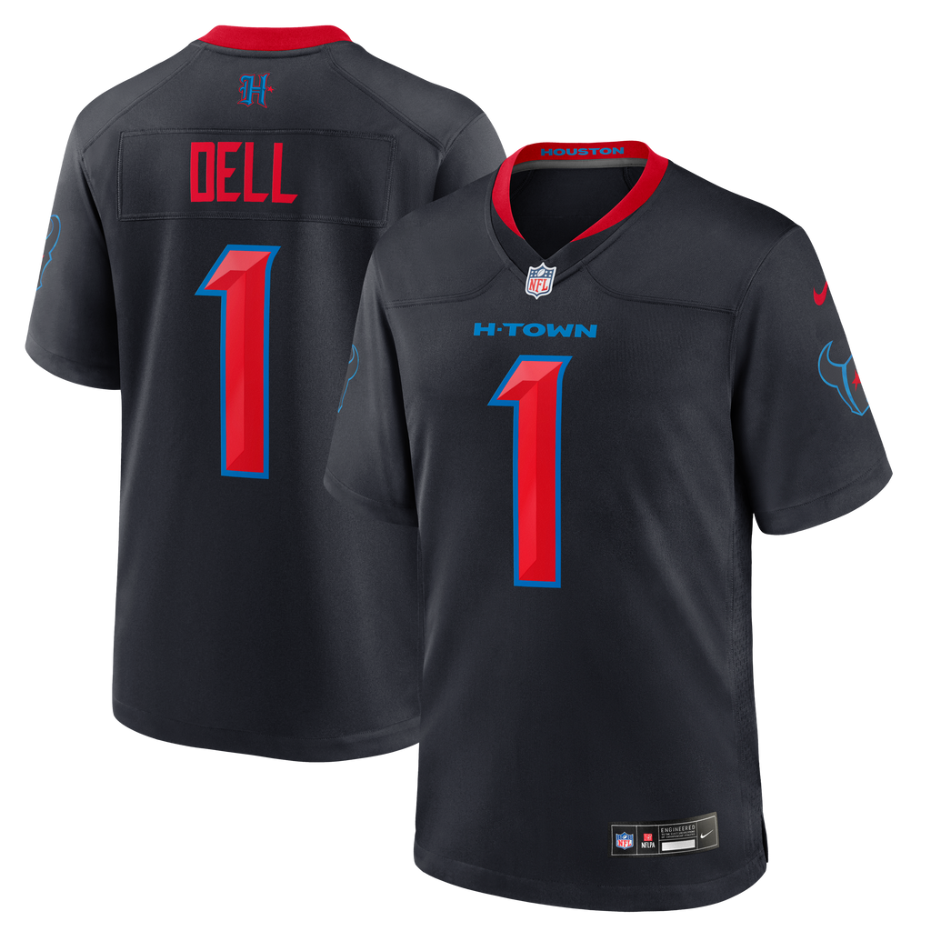 Men's Houston Texans Tank Dell Nike Navy Alternate Game Jersey