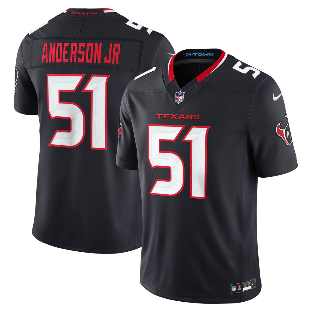 Men's Houston Texans Will Anderson Jr Nike Navy Team Vapor Fuse Stitched Limited Jersey
