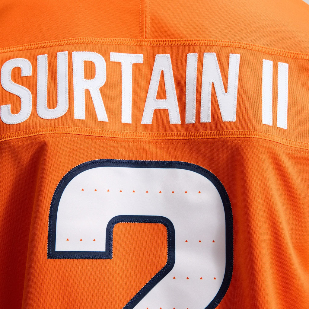 Men's Denver Broncos Patrick Surtain Ii Nike Orange Team Vapor Fuse Stitched Limited Jersey