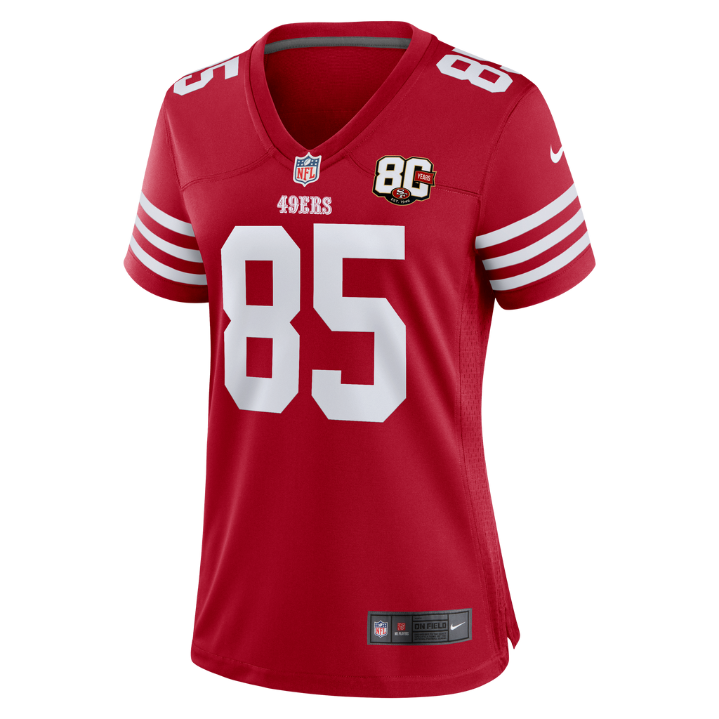 Women's San Francisco 49Ers George Kittle Nike Scarlet 80Th Anniversary Game Jersey