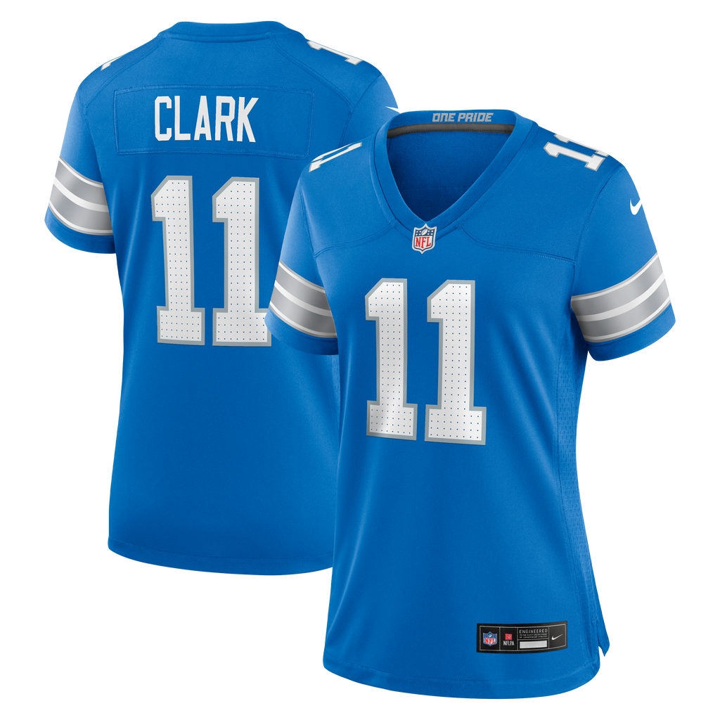 Women's Detroit Lions Damone Clark Nike Blue Team Game Jersey