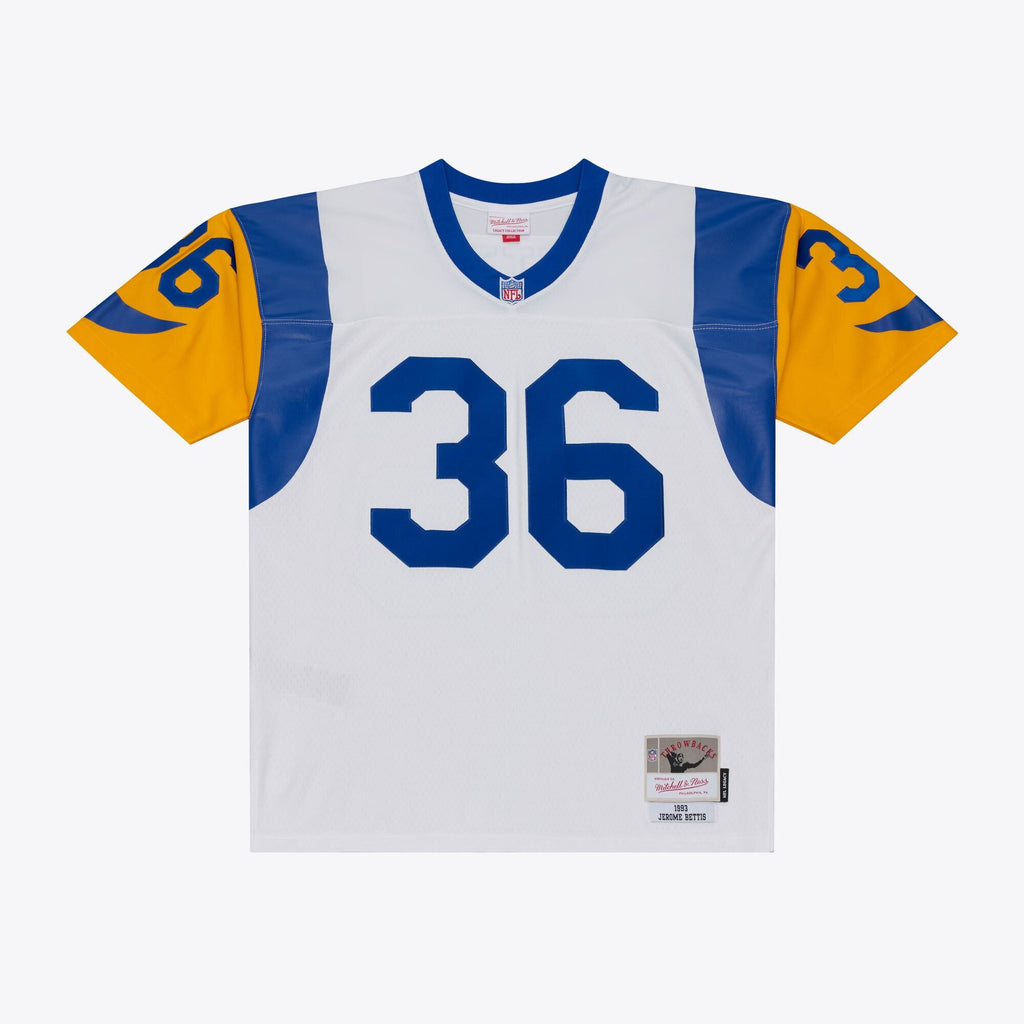 Men's Los Angeles Rams Jerome Bettis Mitchell And Ness White Retired Legacy Replica Player Jersey